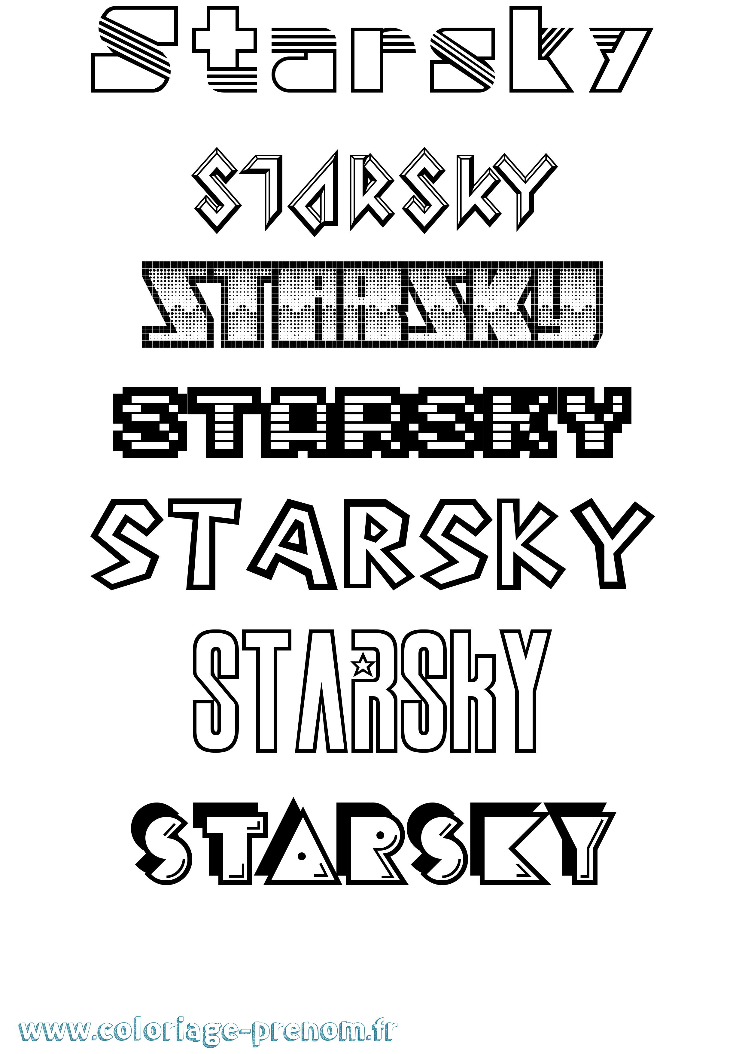 Coloriage Starsky Jeux Vidéos Coloriage prénom Starsky Jeux Vidéos