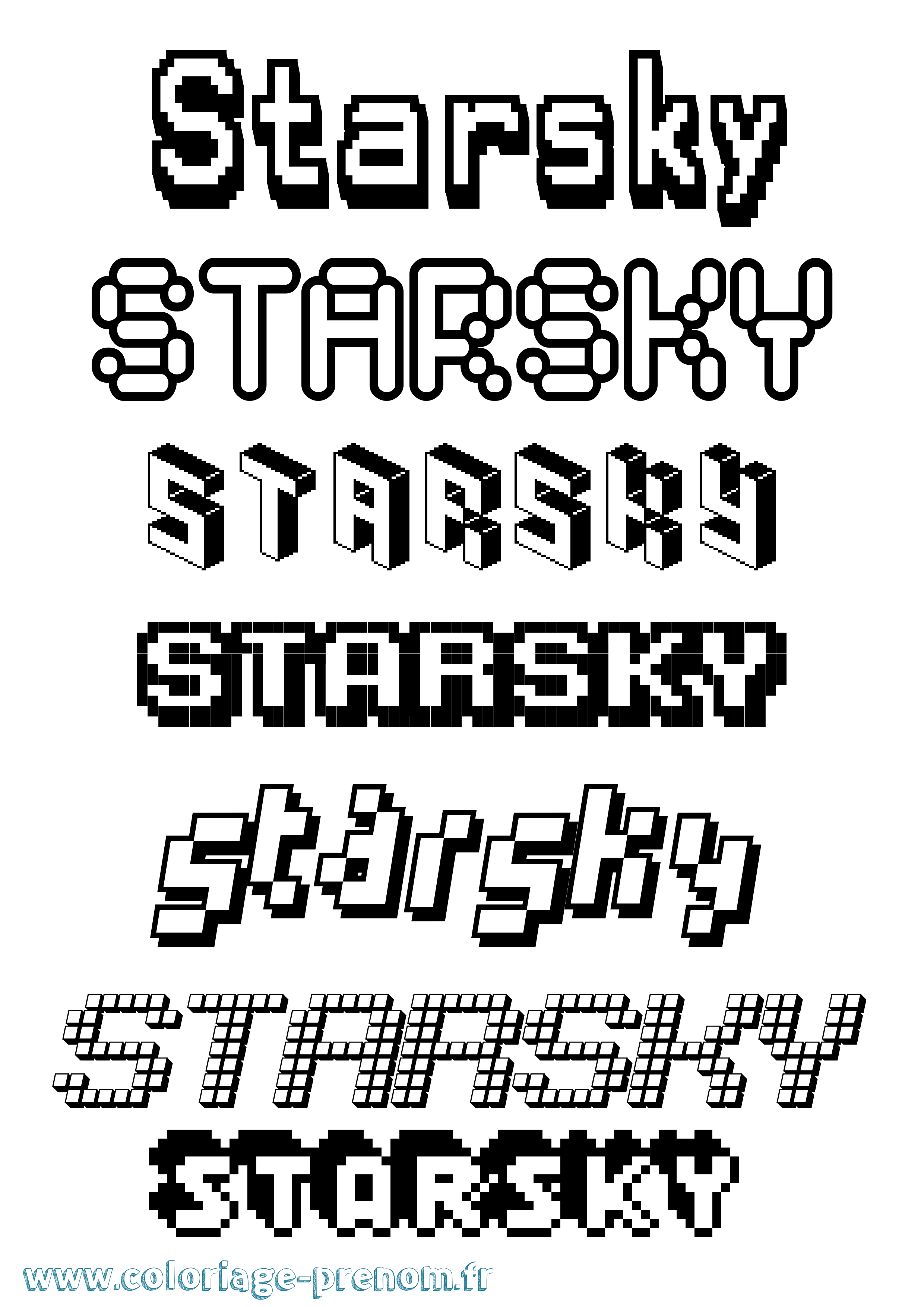 Coloriage Starsky Pixel Coloriage prénom Starsky Pixel