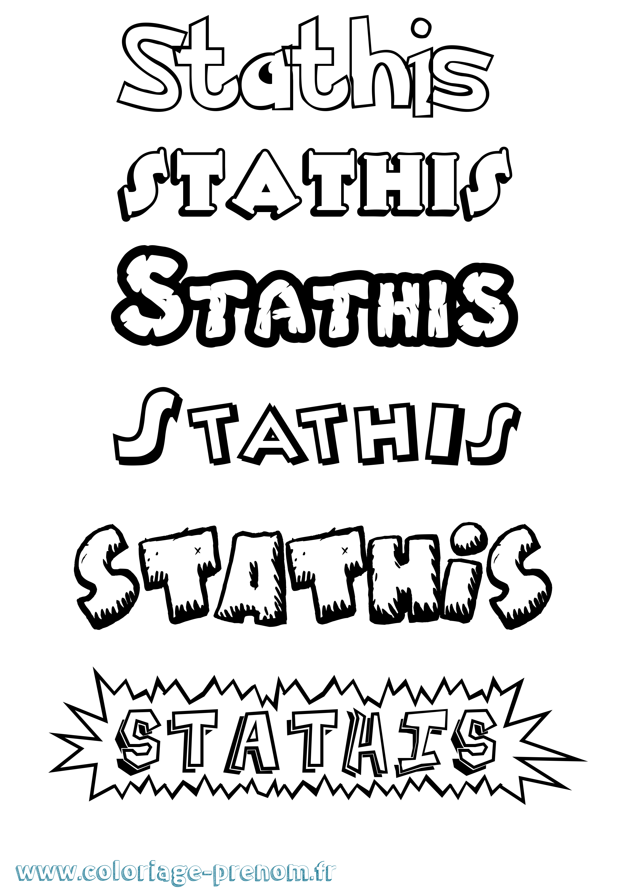 Coloriage Stathis Dessin Animé Coloriage prénom Stathis Dessin Animé