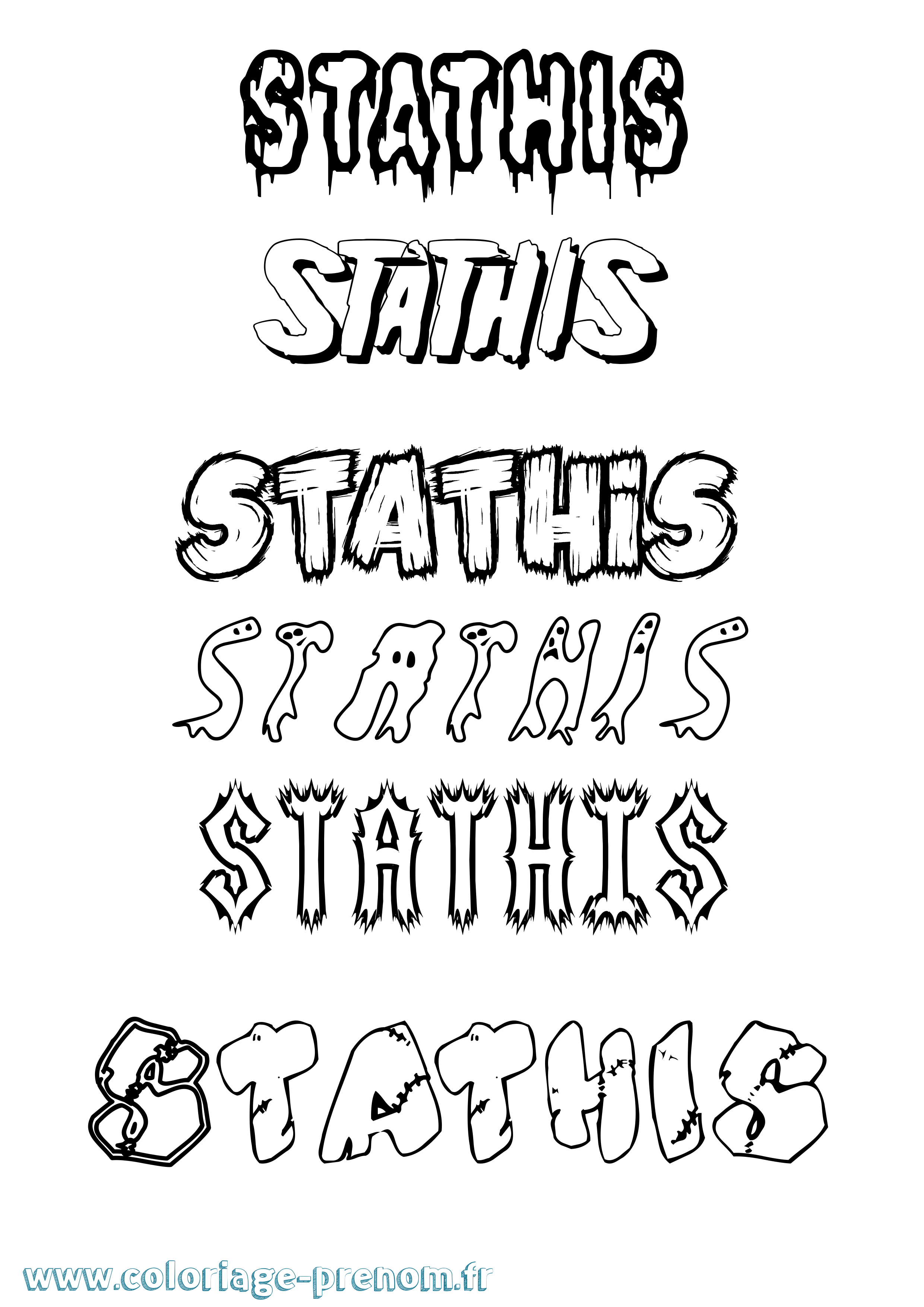 Coloriage Stathis Frisson Coloriage prénom Stathis Frisson