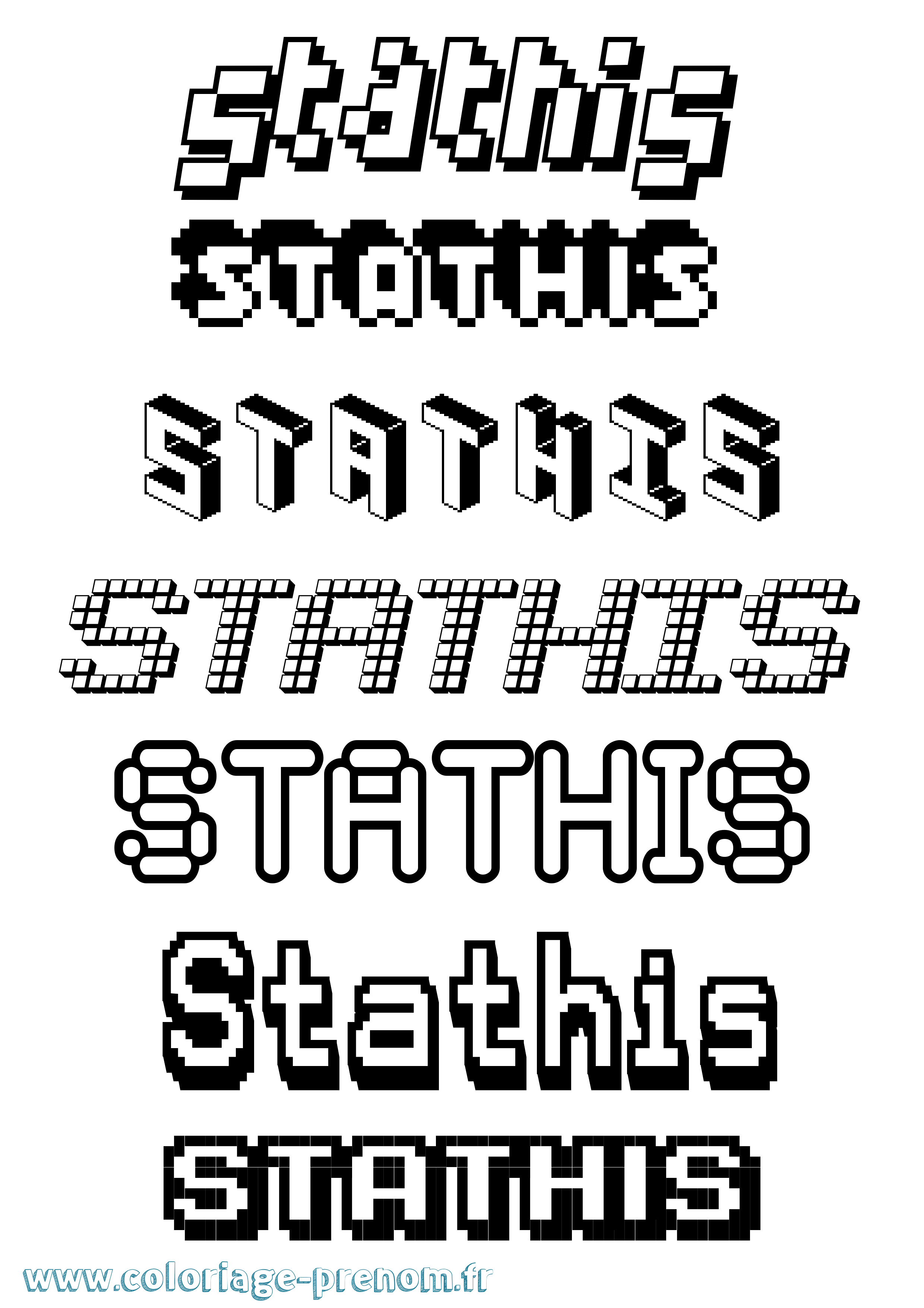 Coloriage Stathis Pixel Coloriage prénom Stathis Pixel