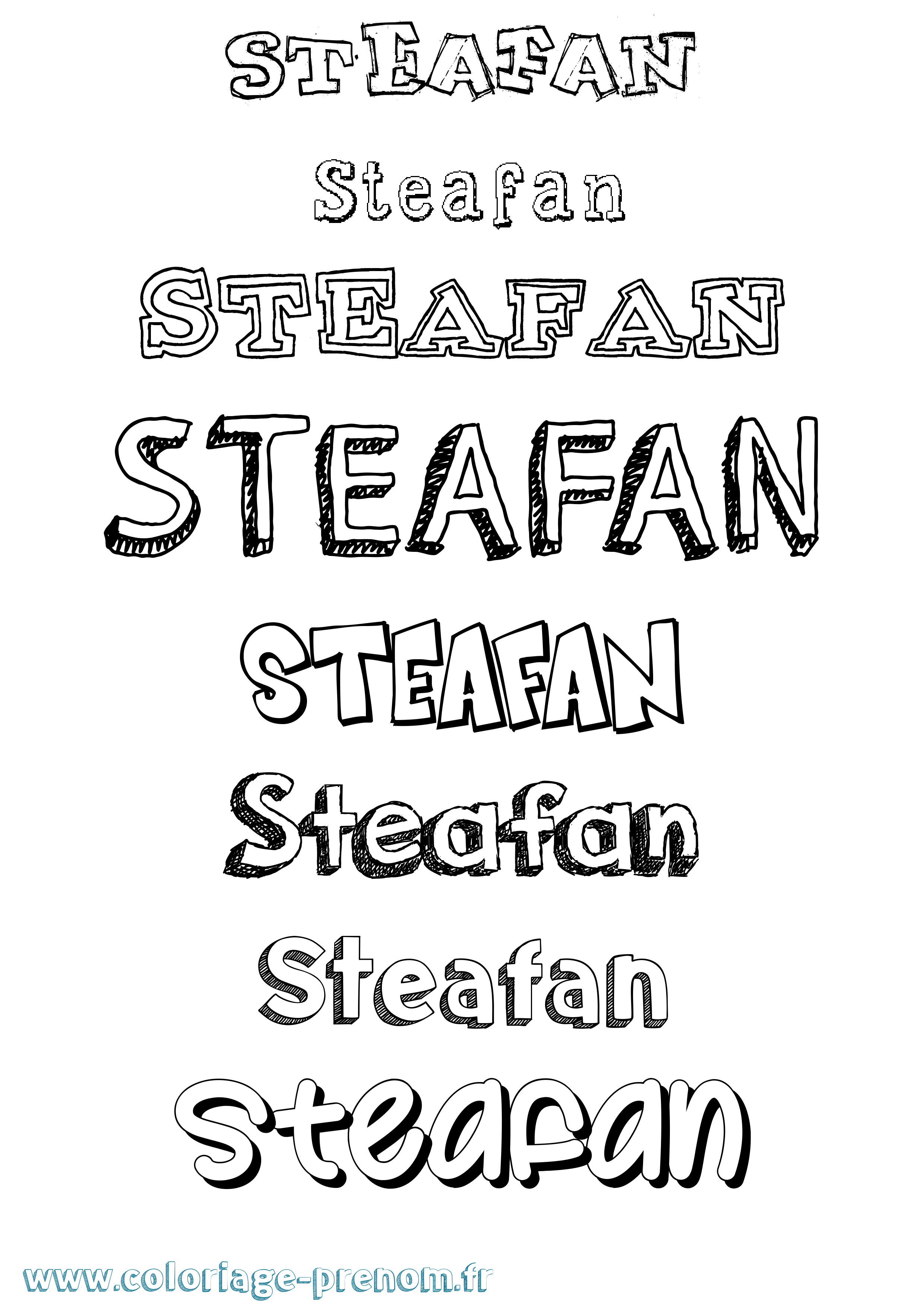 Coloriage Steafan Dessiné Coloriage prénom Steafan Dessiné