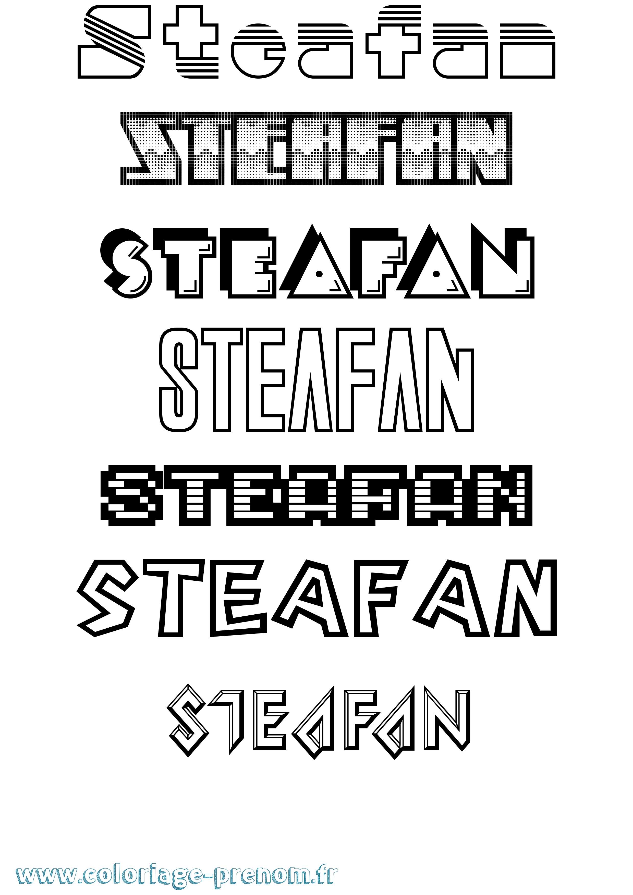 Coloriage Steafan Jeux Vidéos Coloriage prénom Steafan Jeux Vidéos