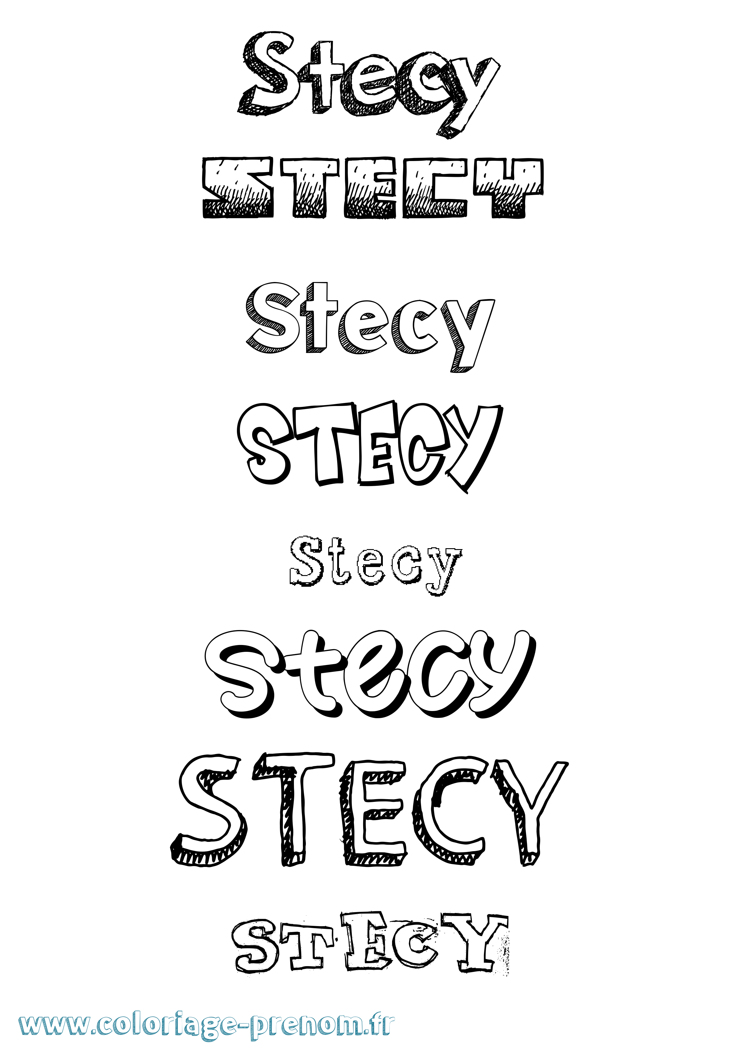 Coloriage Stecy Dessiné Coloriage prénom Stecy Dessiné