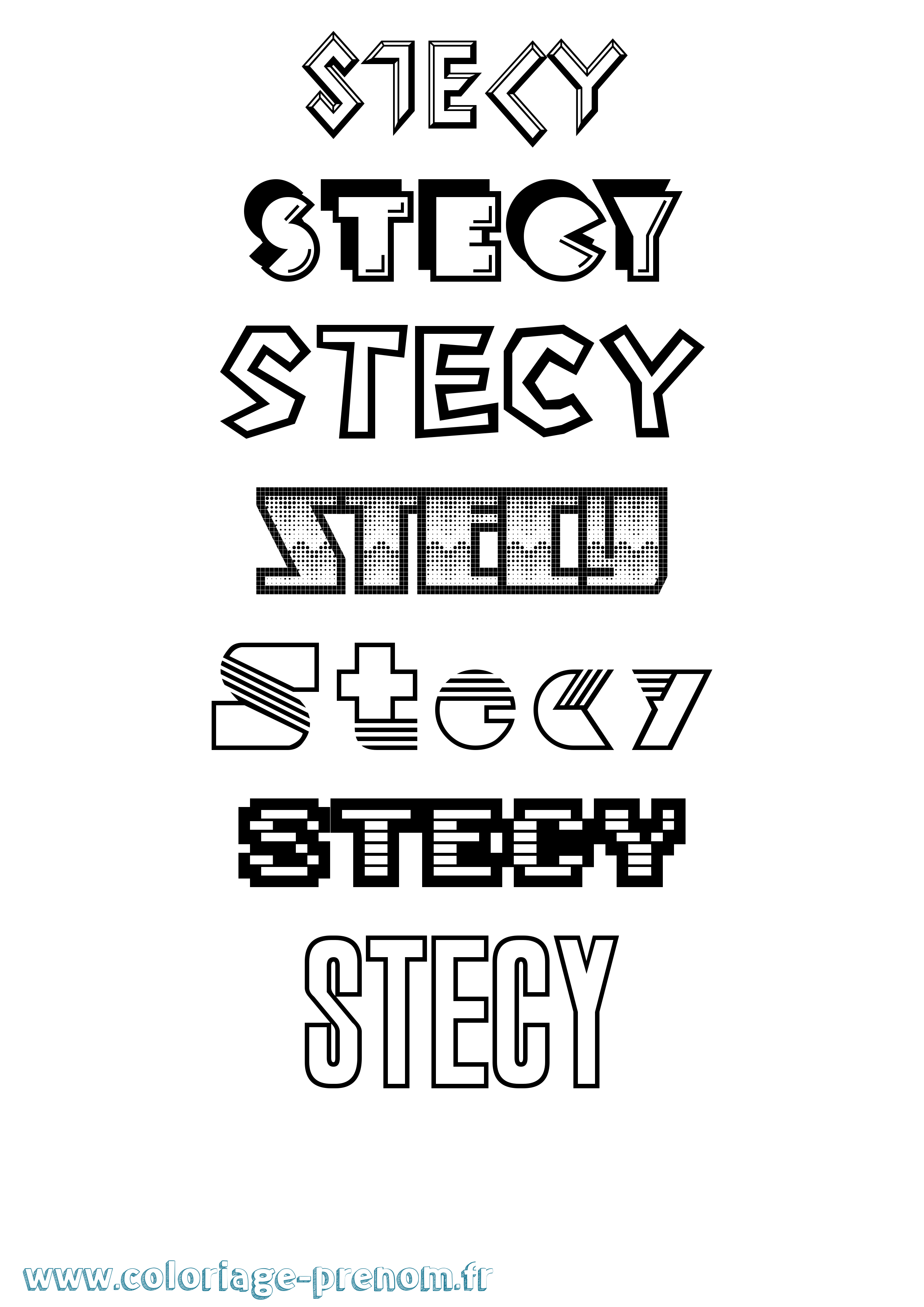 Coloriage Stecy Jeux Vidéos Coloriage prénom Stecy Jeux Vidéos