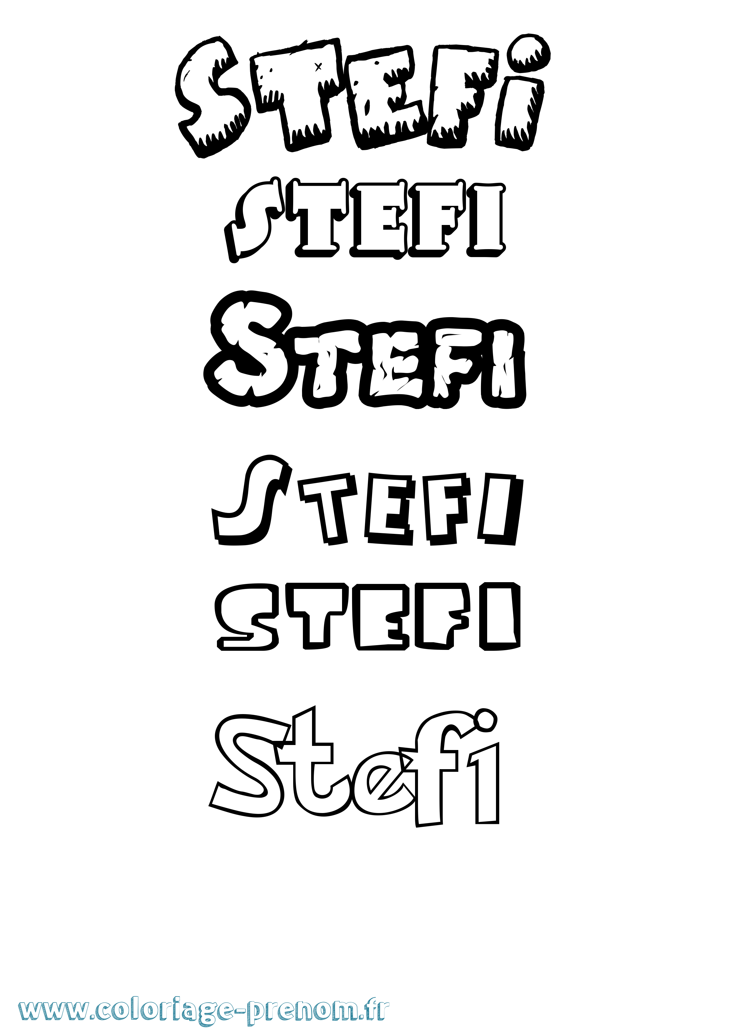 Coloriage Stefi Dessin Animé Coloriage prénom Stefi Dessin Animé