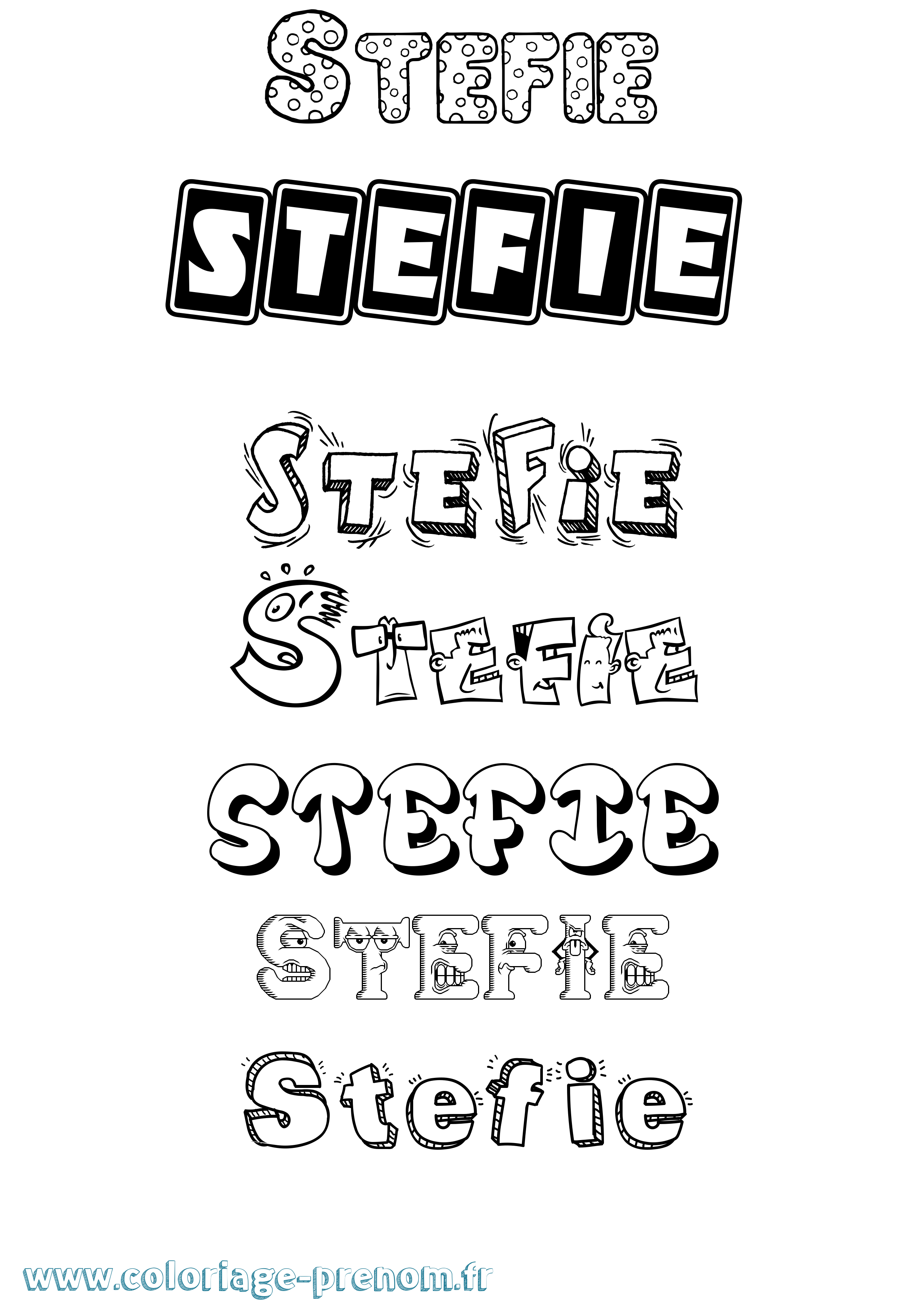 Coloriage Stefie Fun Coloriage prénom Stefie Fun