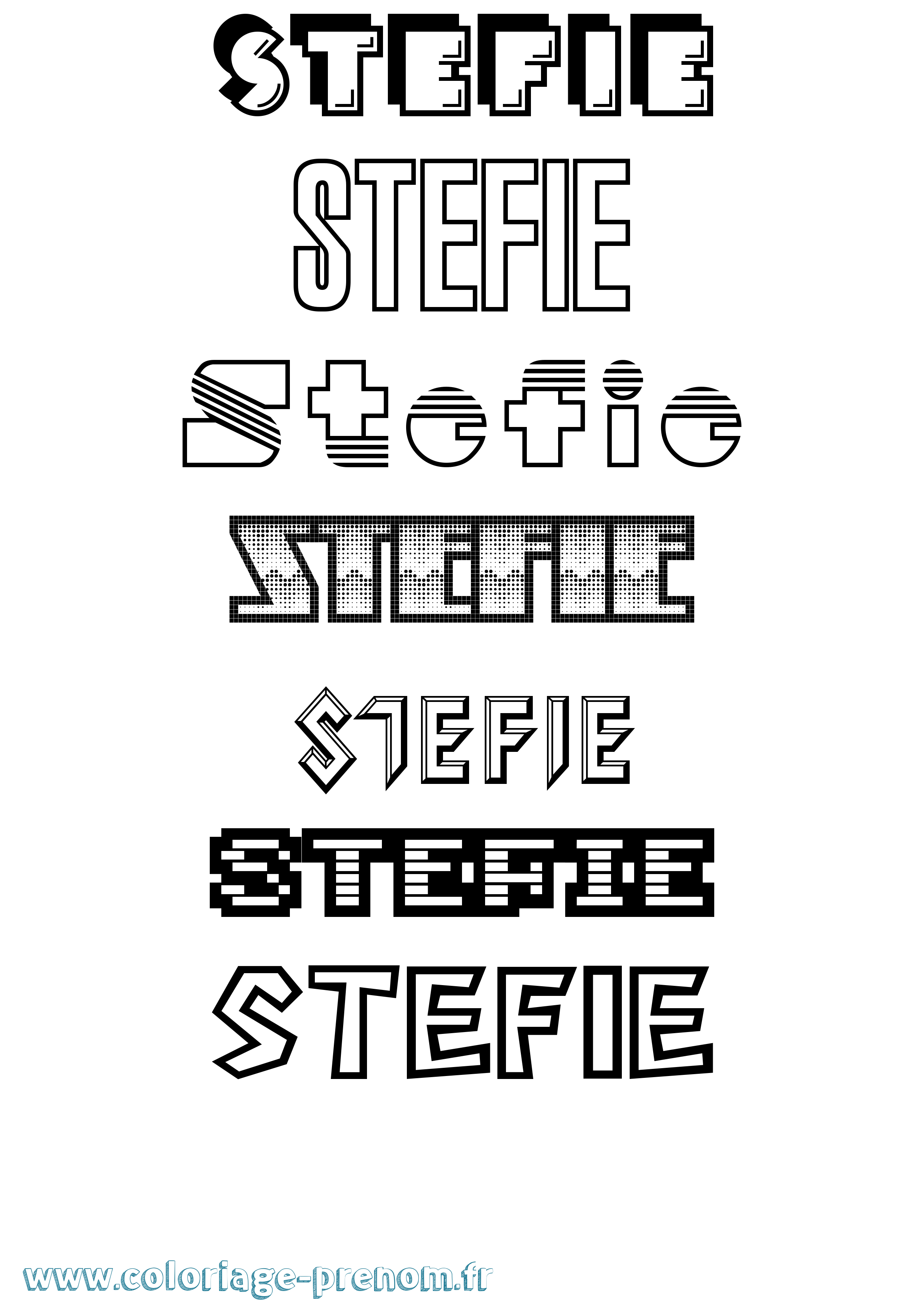 Coloriage Stefie Jeux Vidéos Coloriage prénom Stefie Jeux Vidéos