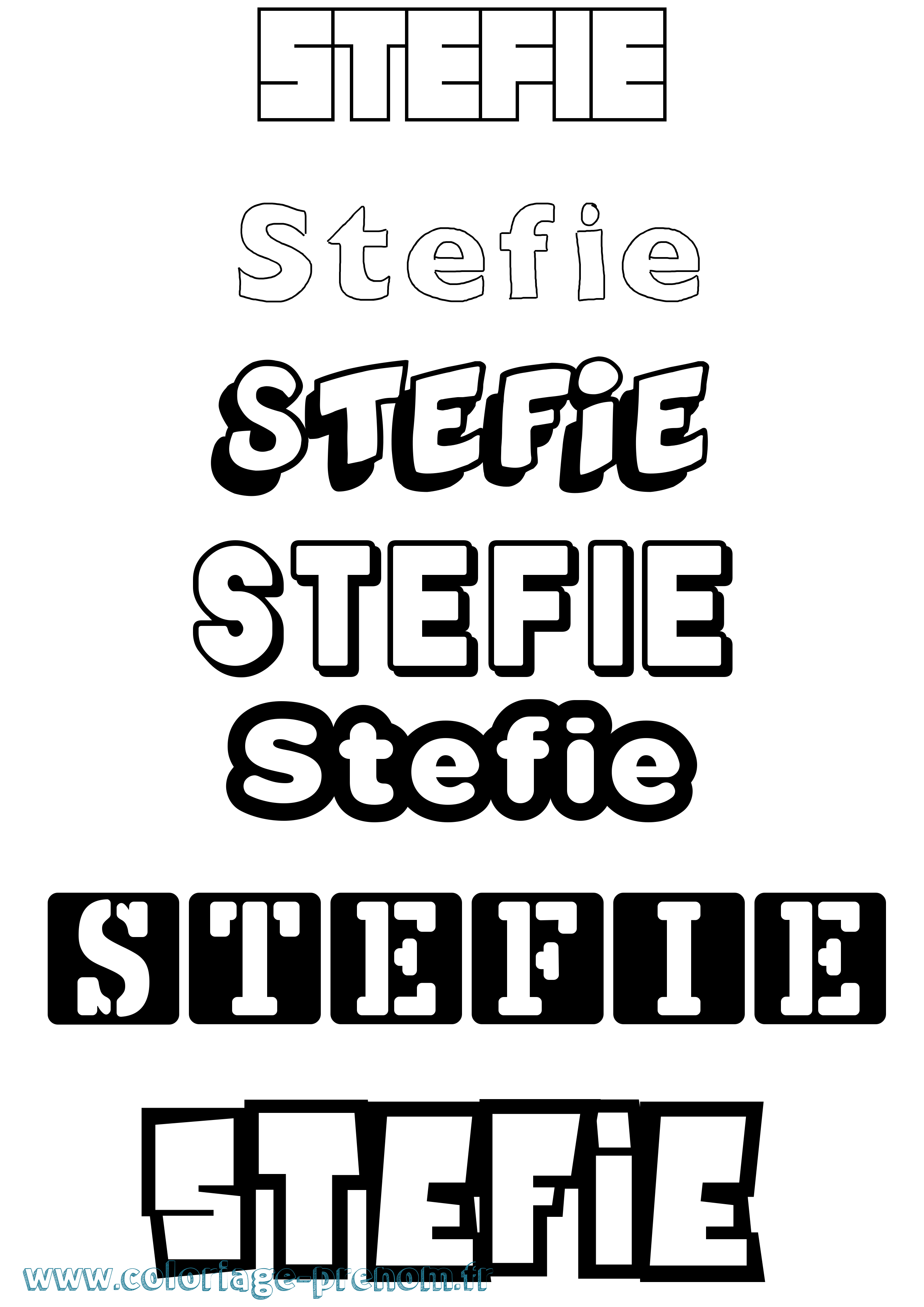 Coloriage Stefie Simple Coloriage prénom Stefie Simple