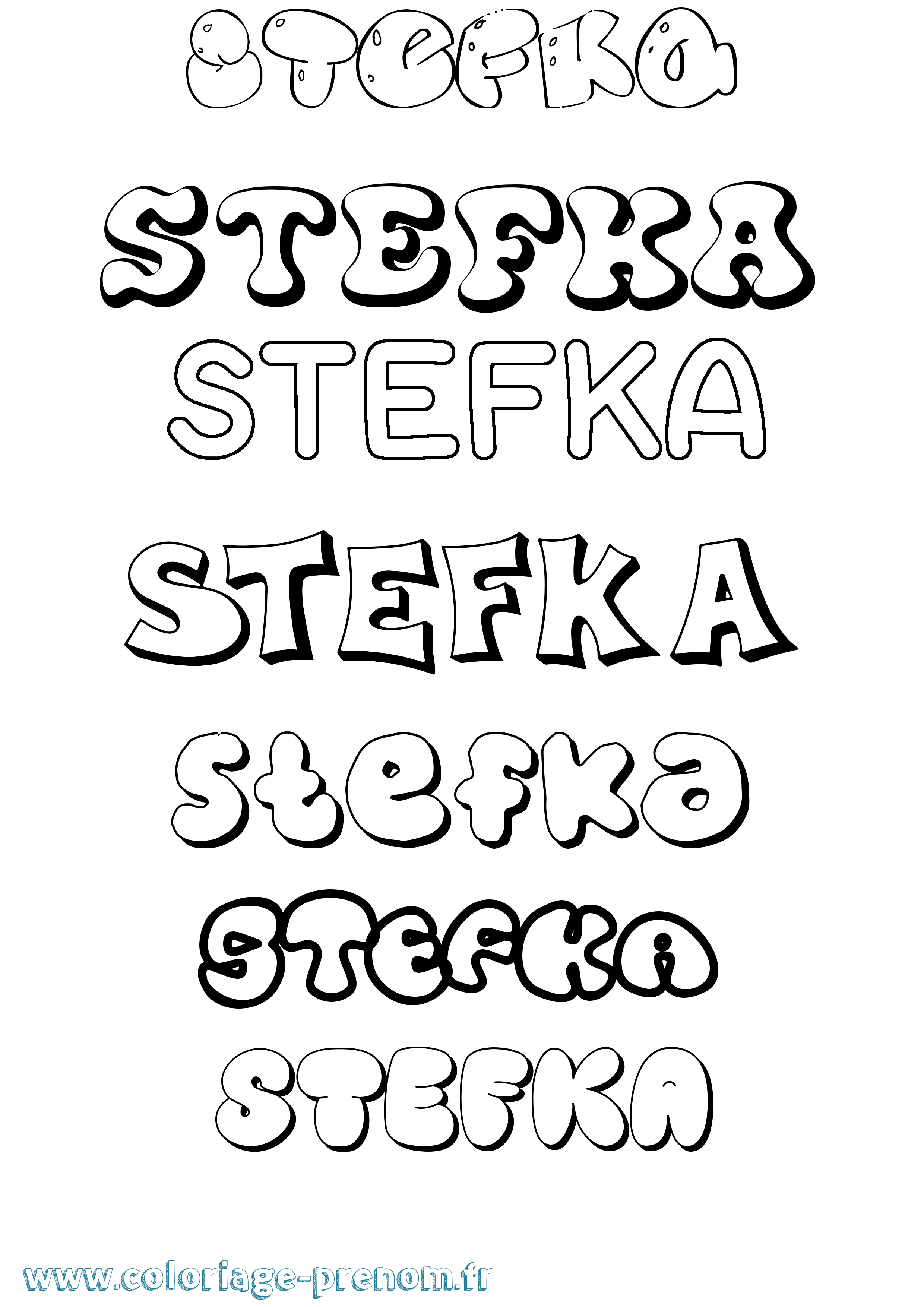 Coloriage Stefka Bubble Coloriage prénom Stefka Bubble