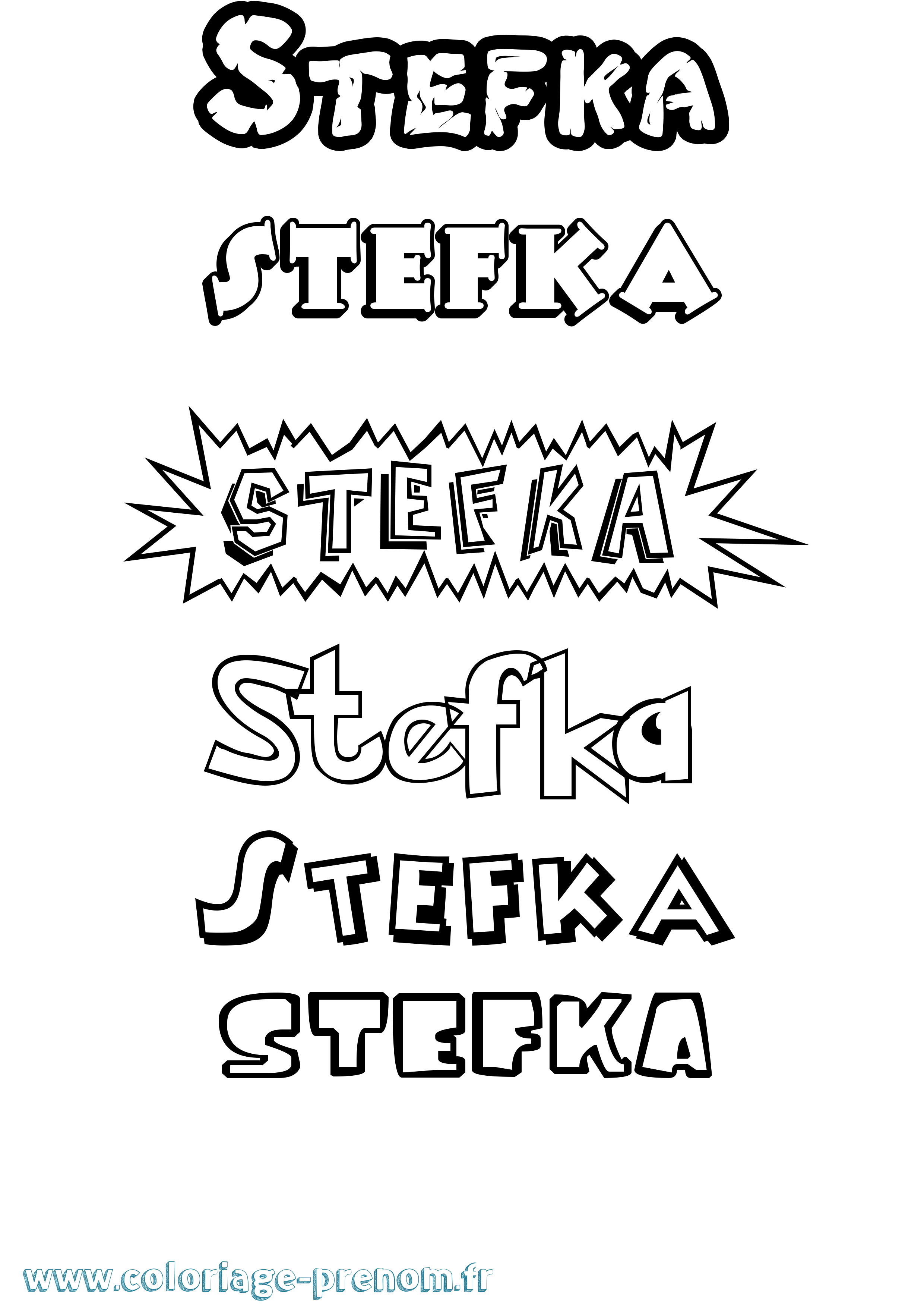 Coloriage Stefka Dessin Animé Coloriage prénom Stefka Dessin Animé