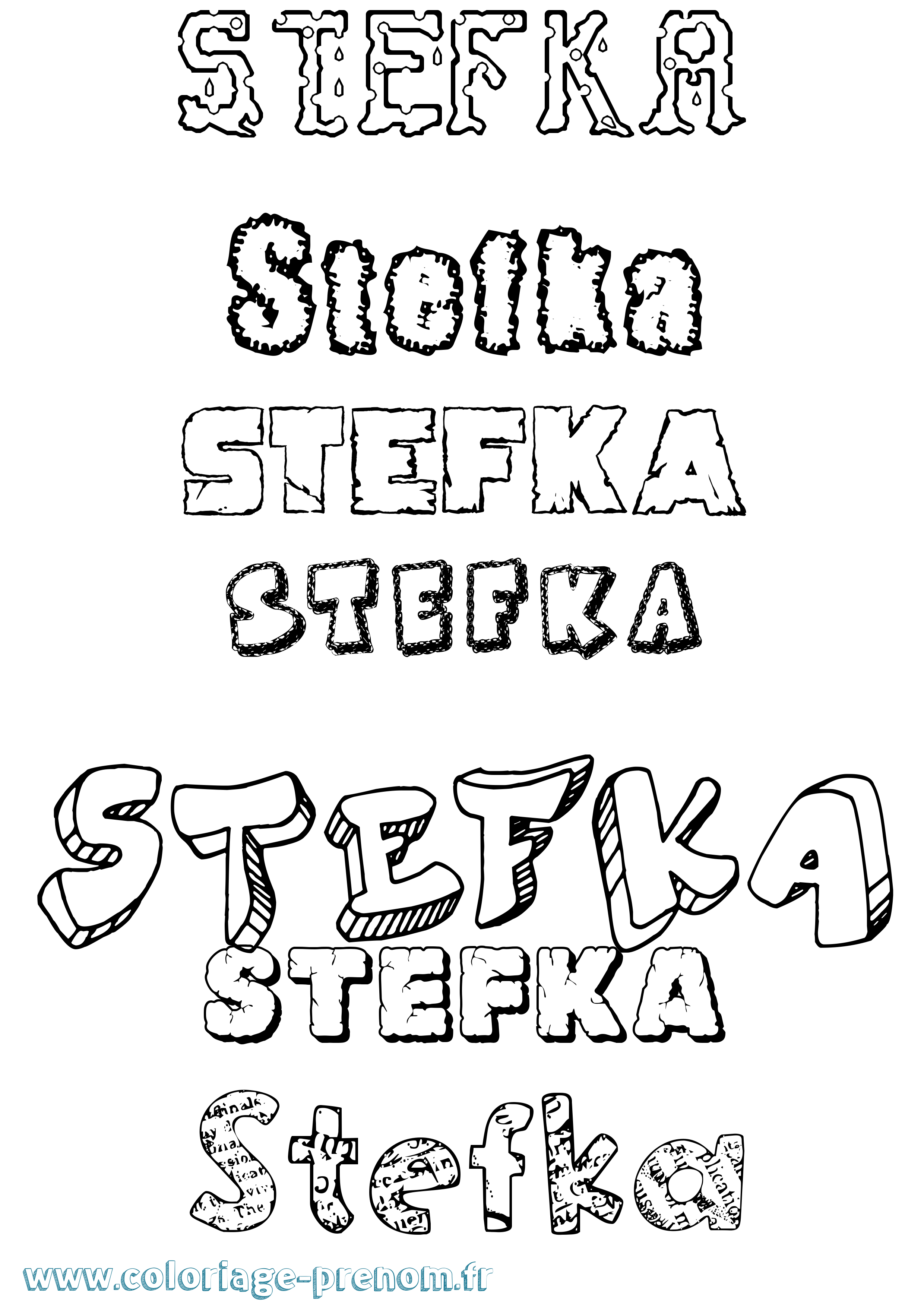 Coloriage Stefka Destructuré Coloriage prénom Stefka Destructuré