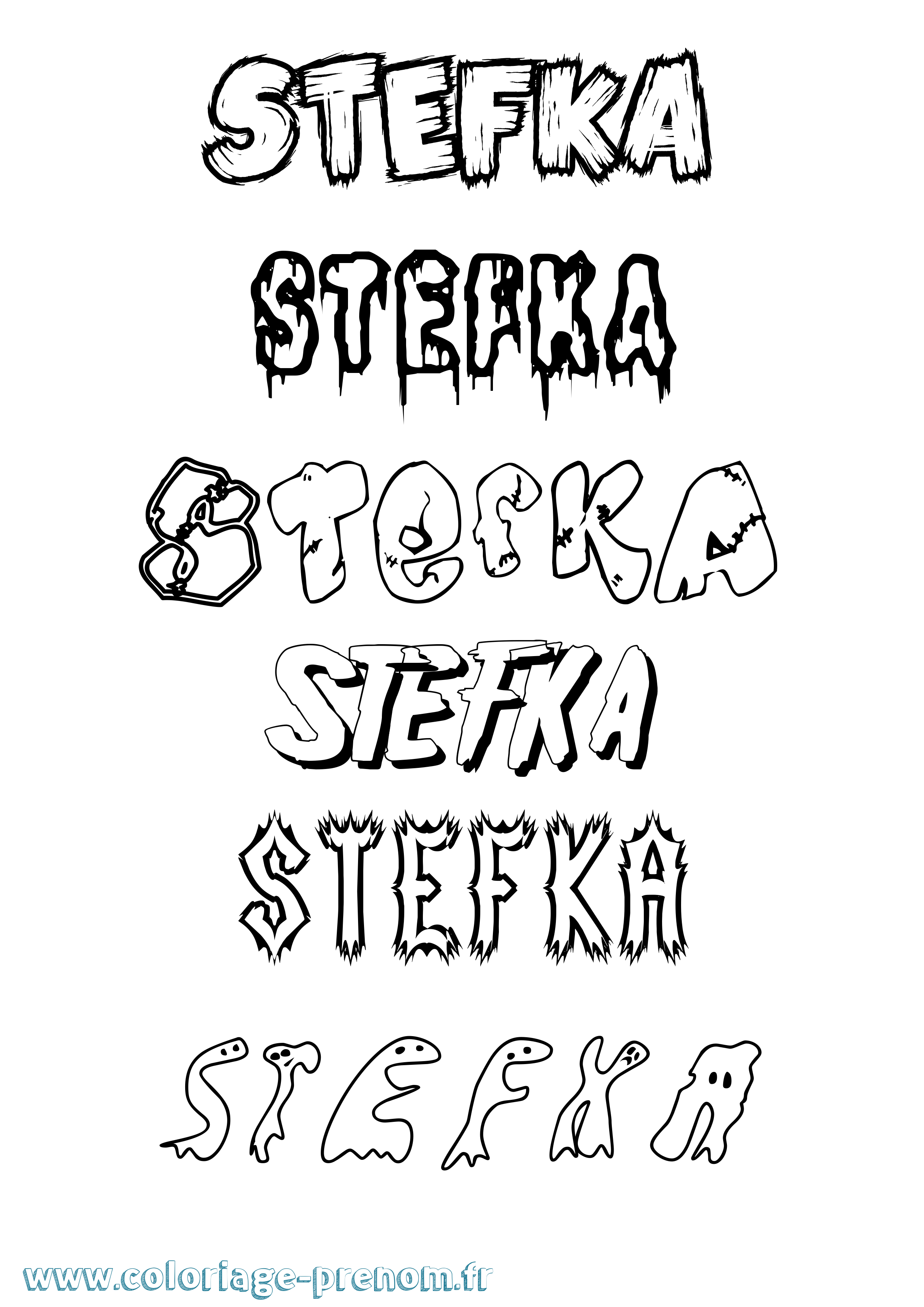 Coloriage Stefka Frisson Coloriage prénom Stefka Frisson