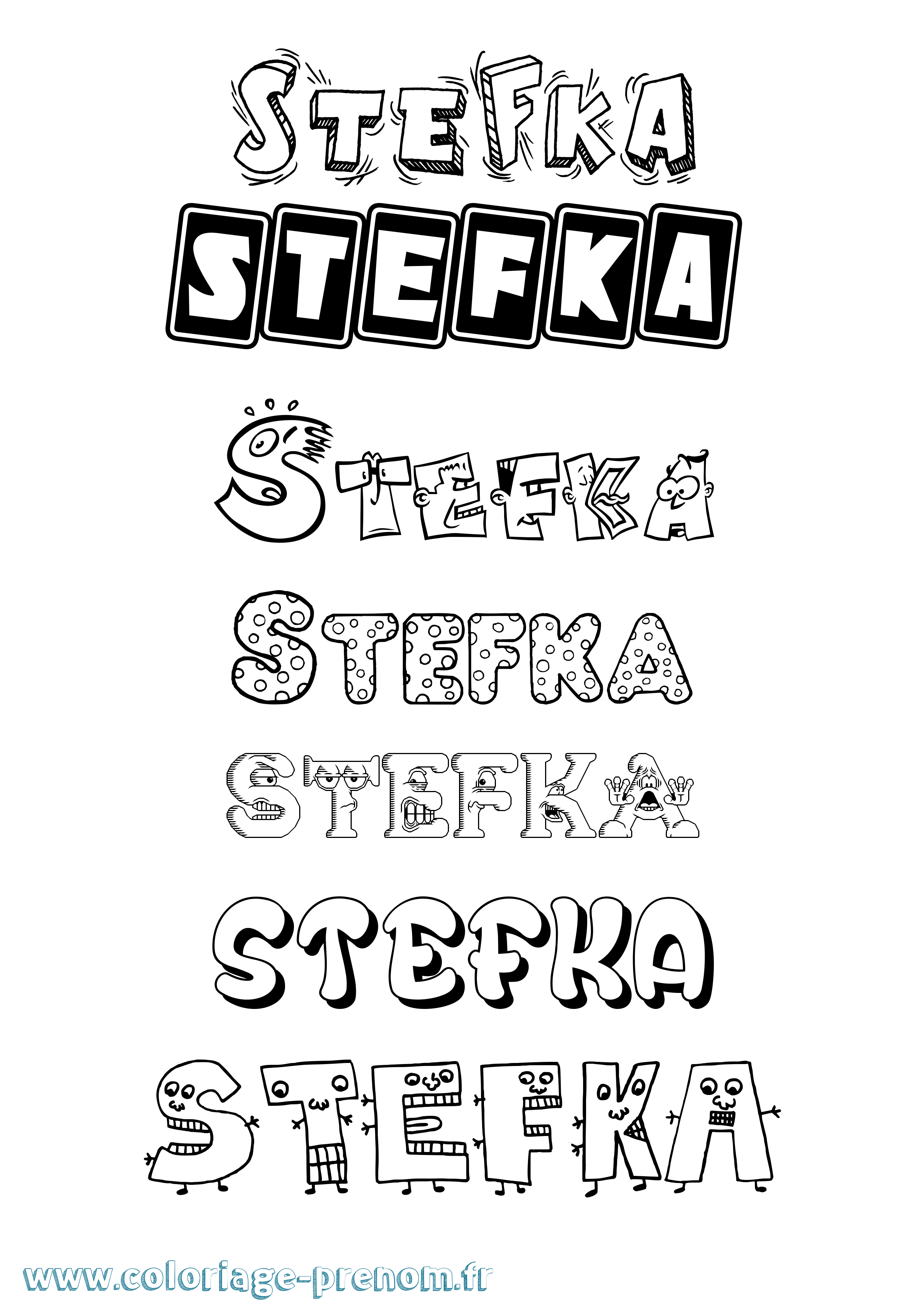 Coloriage Stefka Fun Coloriage prénom Stefka Fun