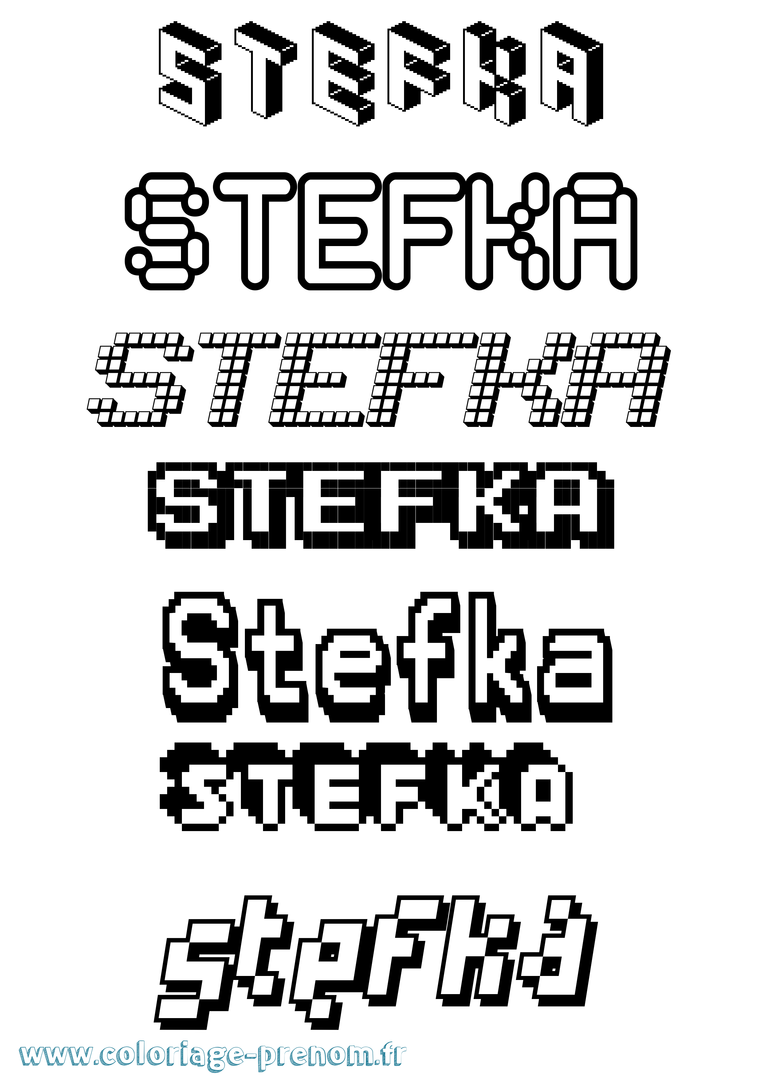 Coloriage Stefka Pixel Coloriage prénom Stefka Pixel