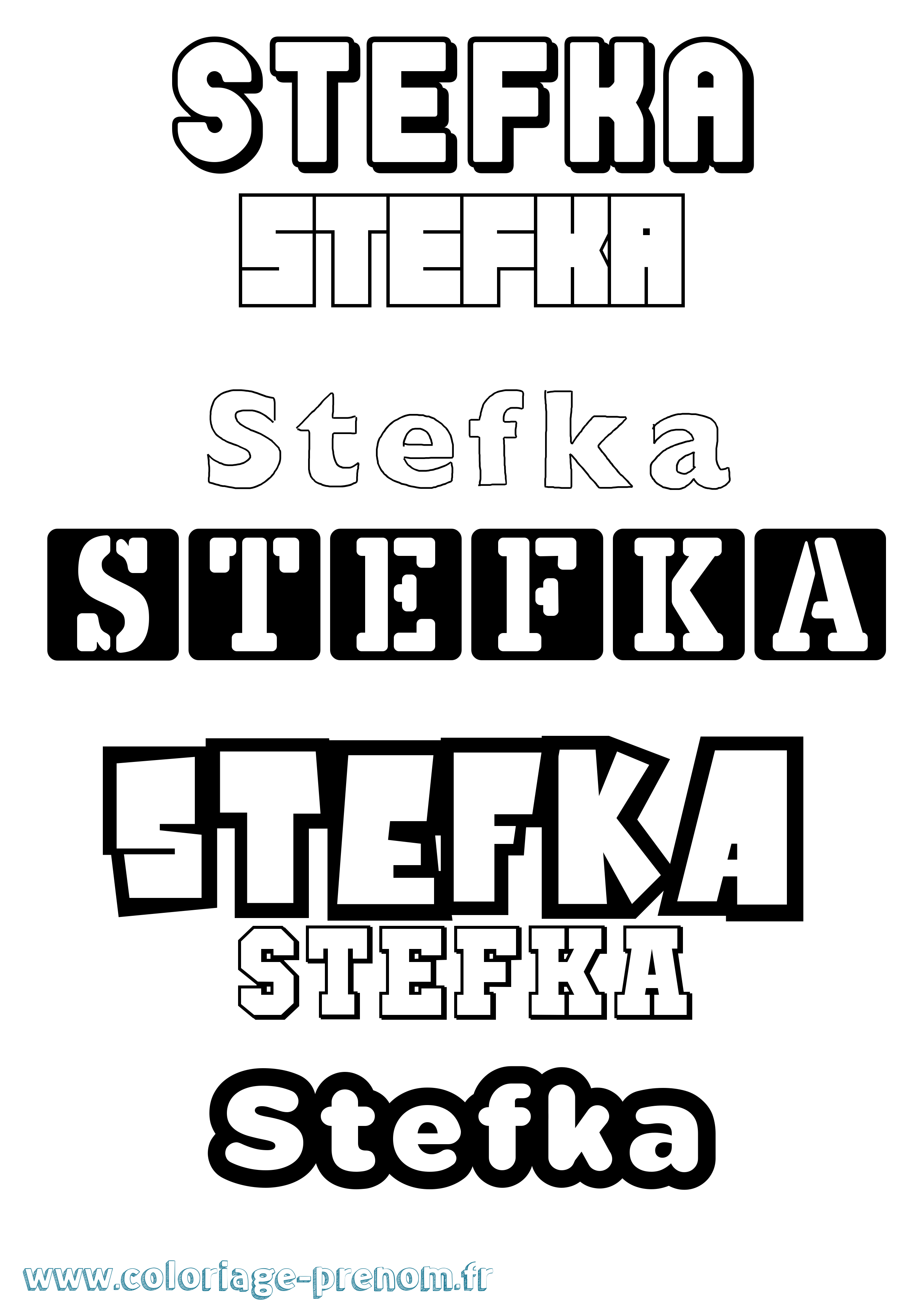 Coloriage Stefka Simple Coloriage prénom Stefka Simple