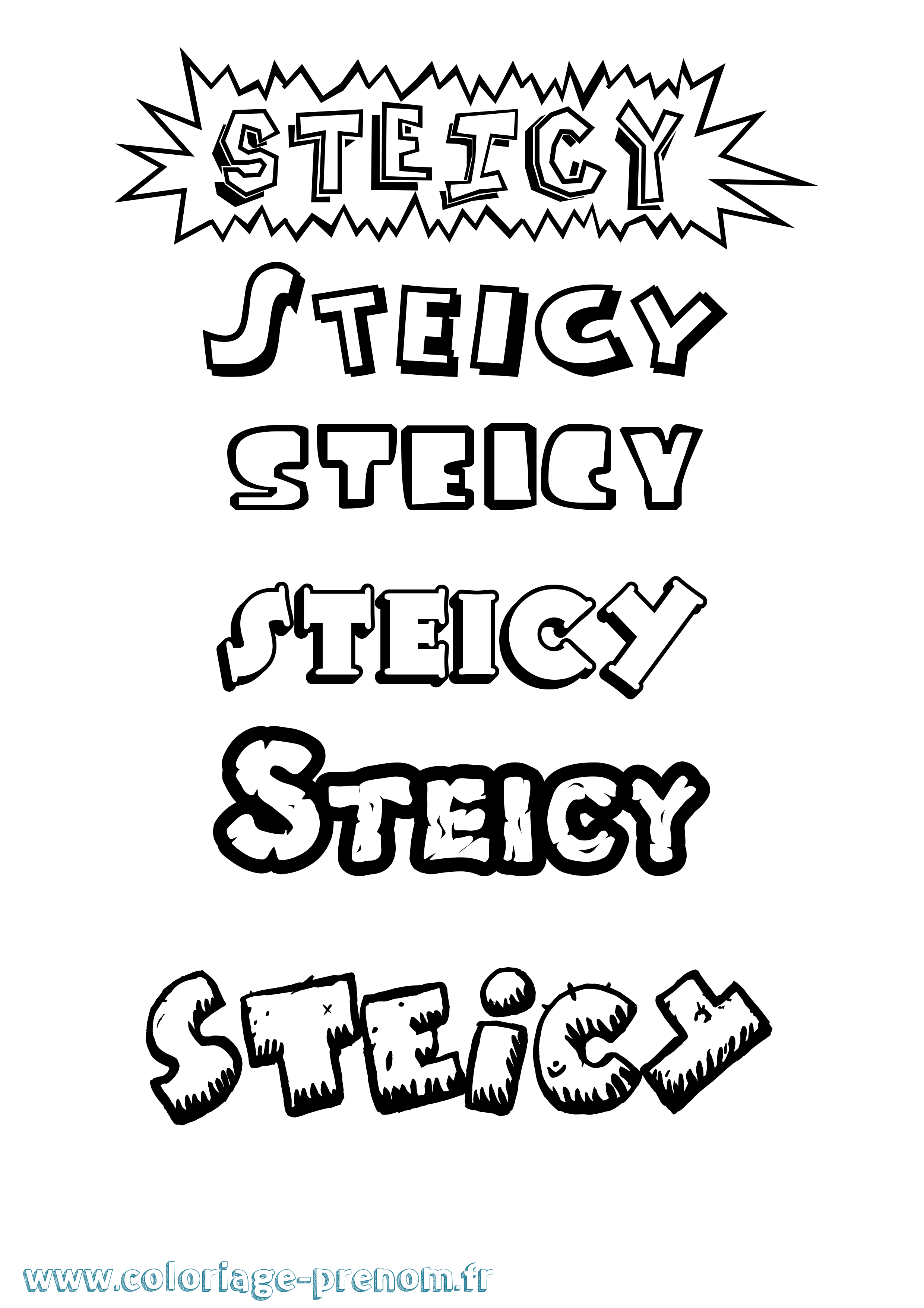 Coloriage Steicy Dessin Animé Coloriage prénom Steicy Dessin Animé