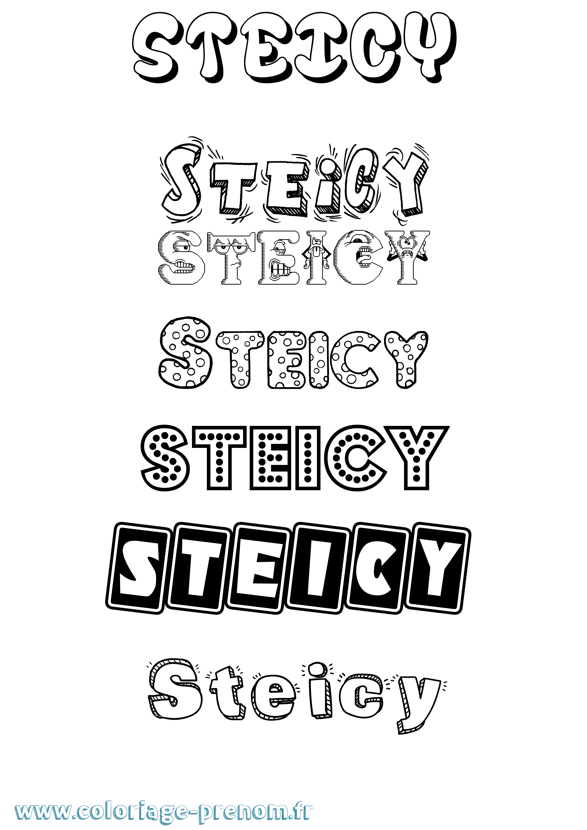 Coloriage Steicy Fun Coloriage prénom Steicy Fun