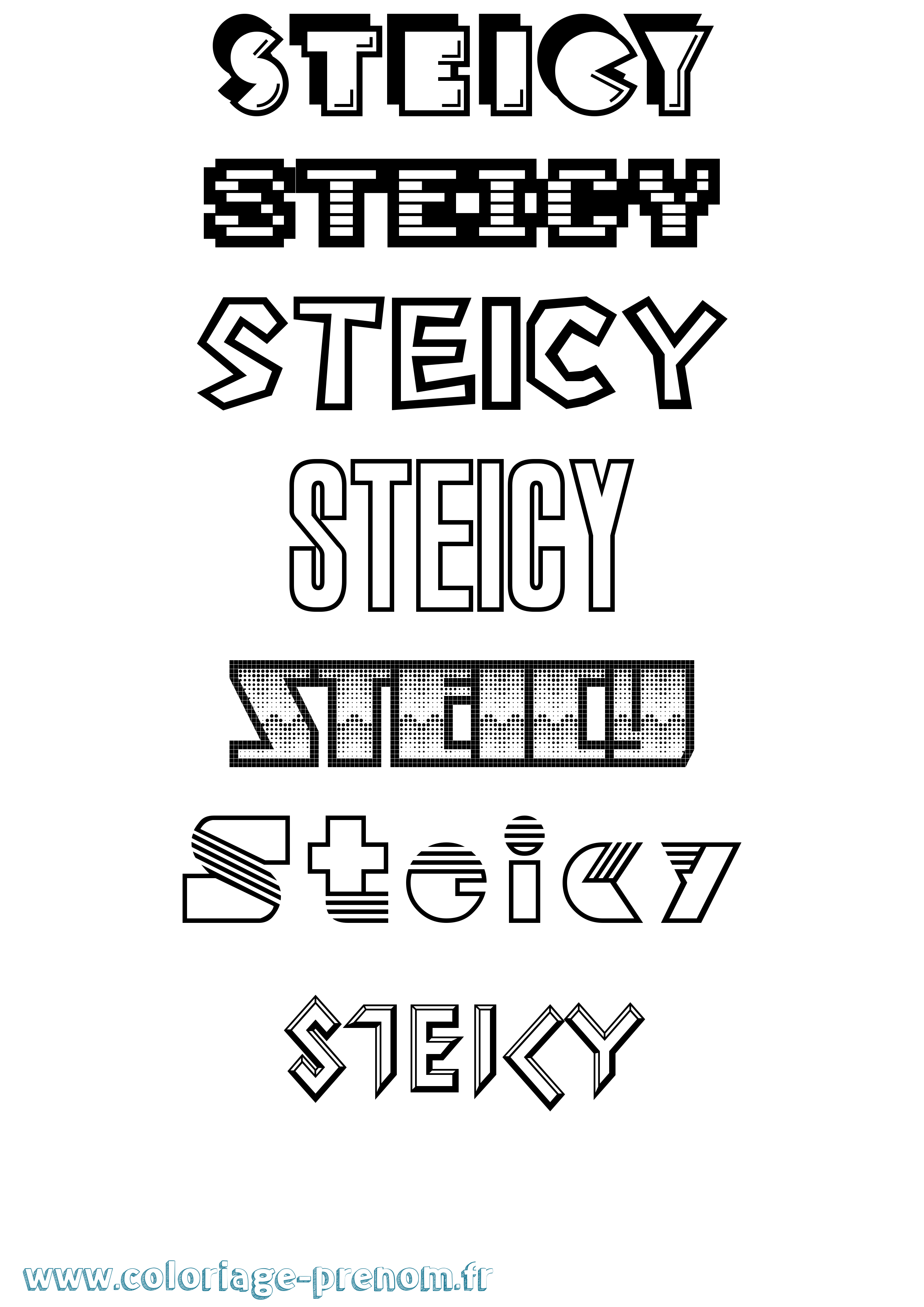 Coloriage Steicy Jeux Vidéos Coloriage prénom Steicy Jeux Vidéos