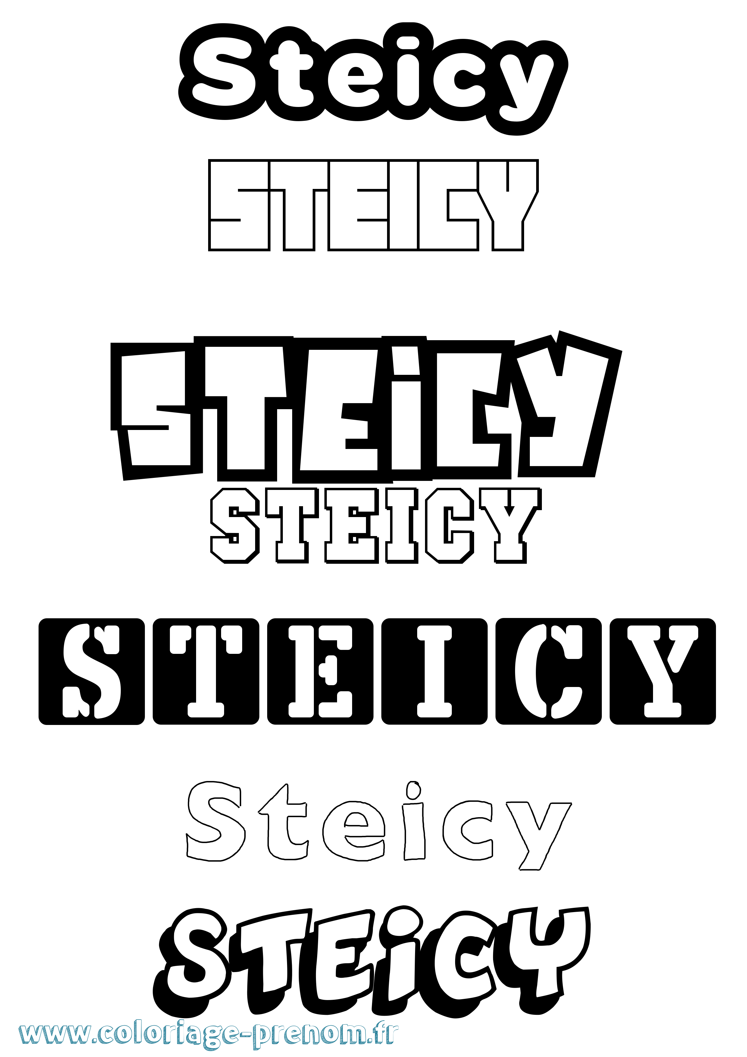 Coloriage Steicy Simple Coloriage prénom Steicy Simple