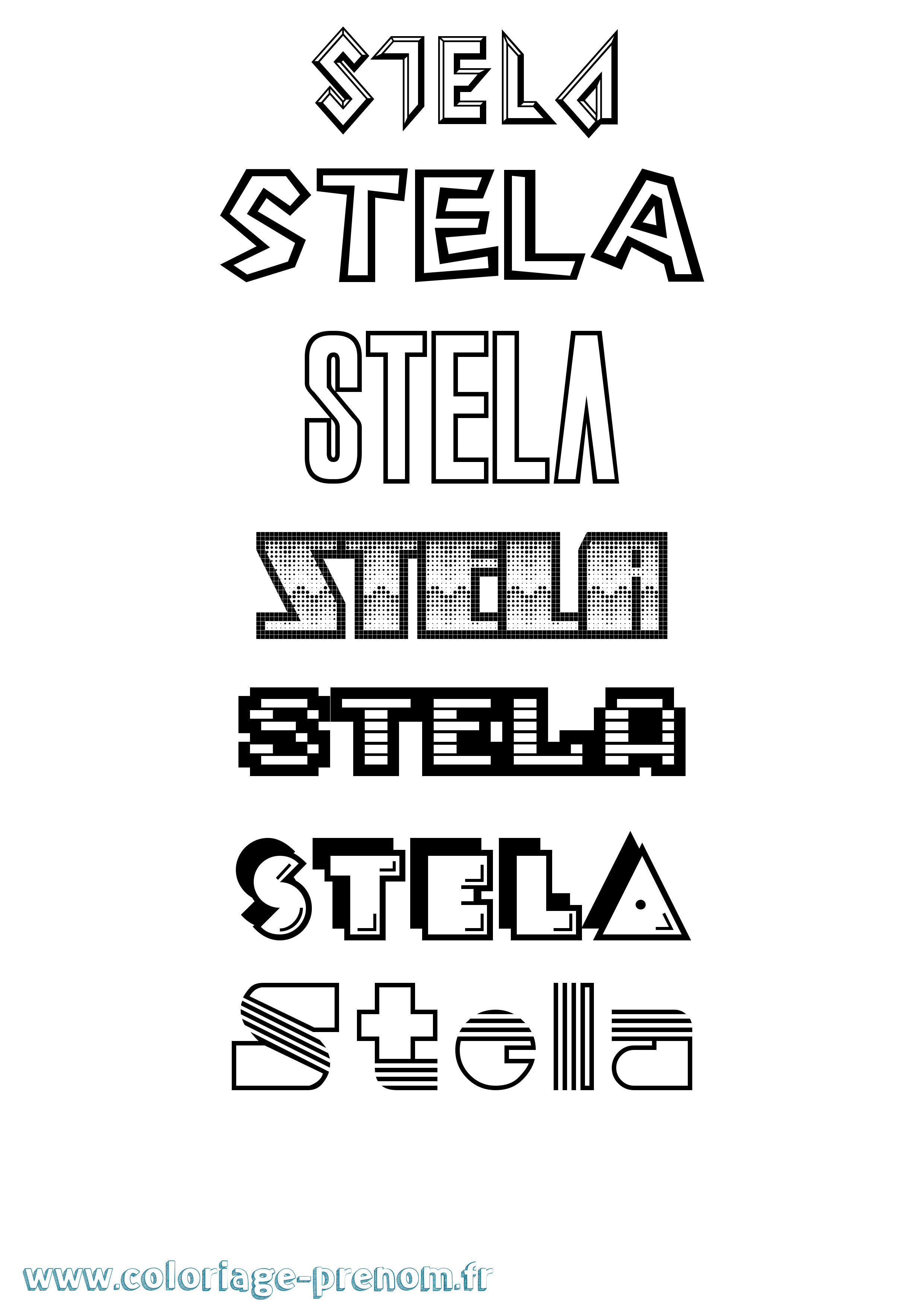Coloriage Stela Jeux Vidéos Coloriage prénom Stela Jeux Vidéos