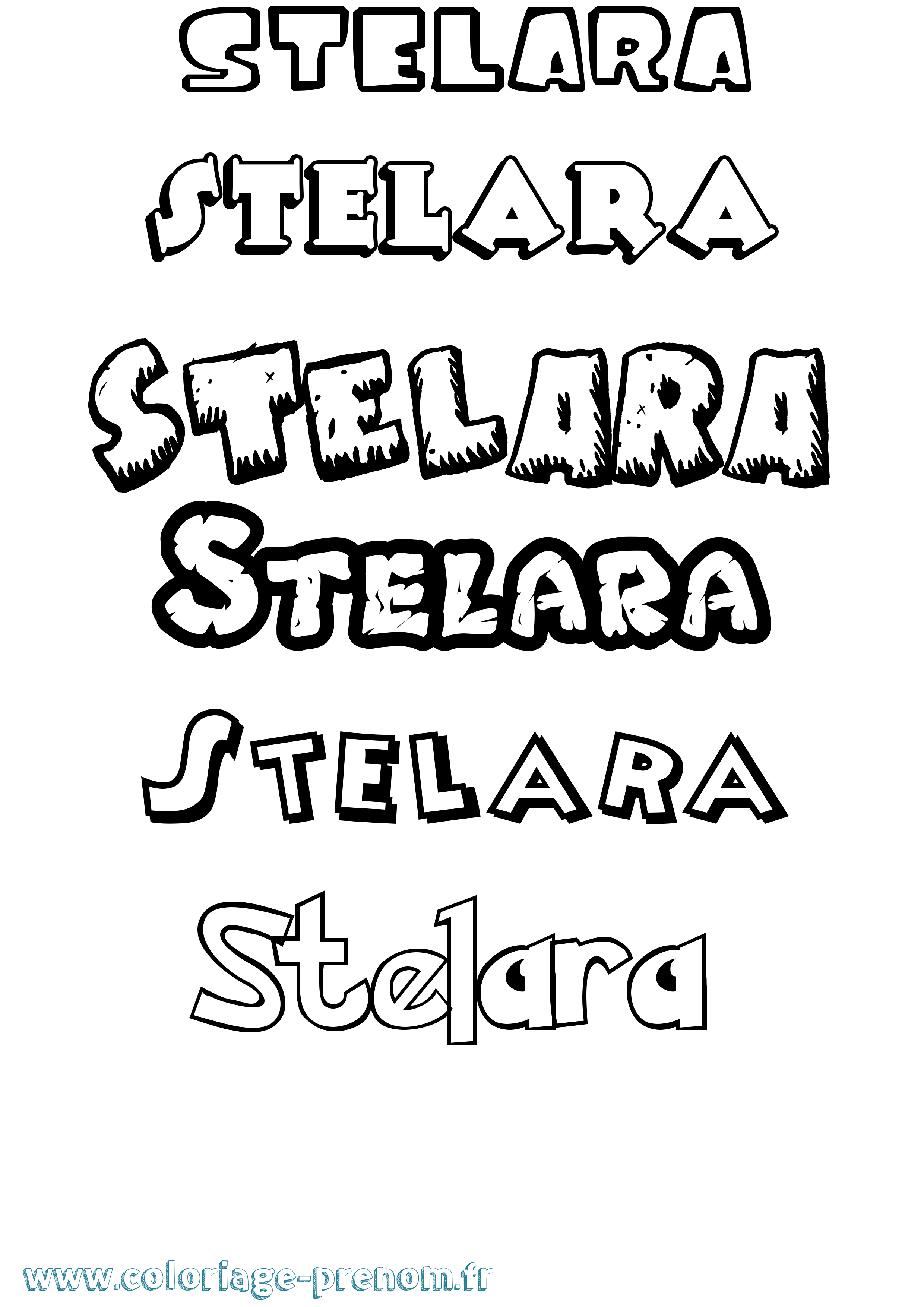 Coloriage Stelara Dessin Animé Coloriage prénom Stelara Dessin Animé