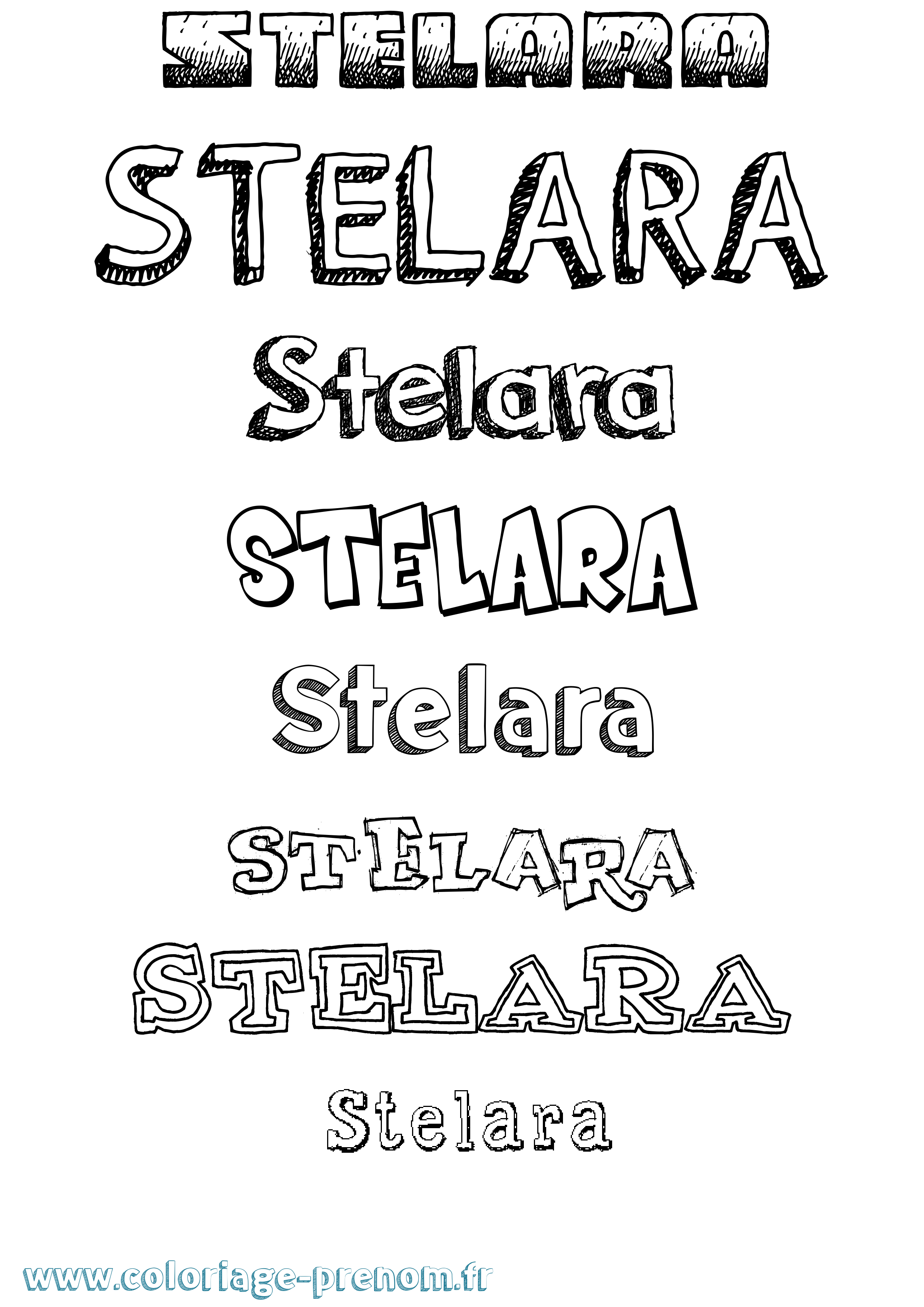 Coloriage Stelara Dessiné Coloriage prénom Stelara Dessiné