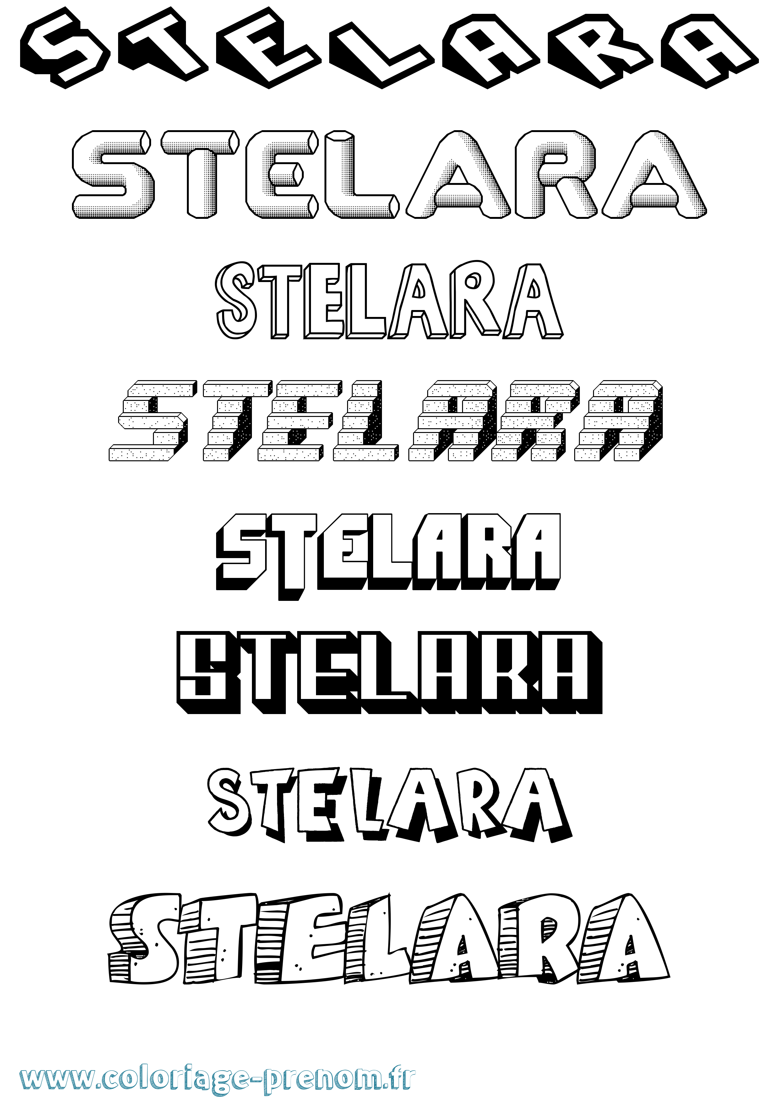 Coloriage Stelara Effet 3D Coloriage prénom Stelara Effet 3D