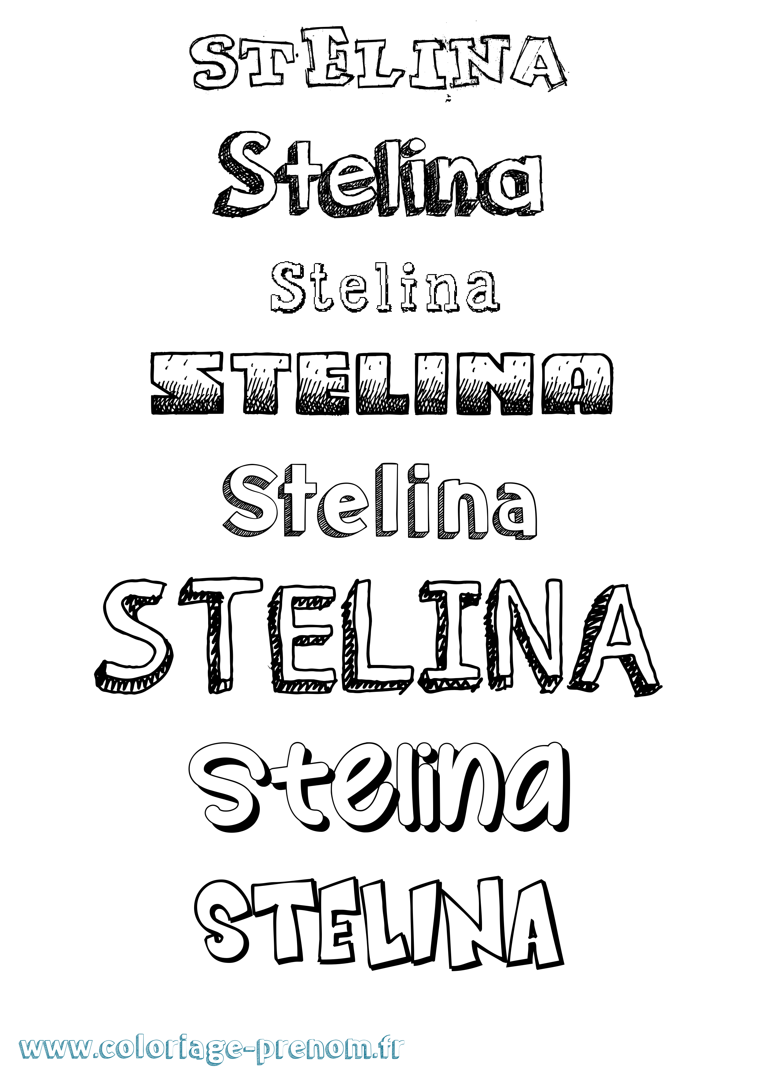 Coloriage Stelina Dessiné Coloriage prénom Stelina Dessiné