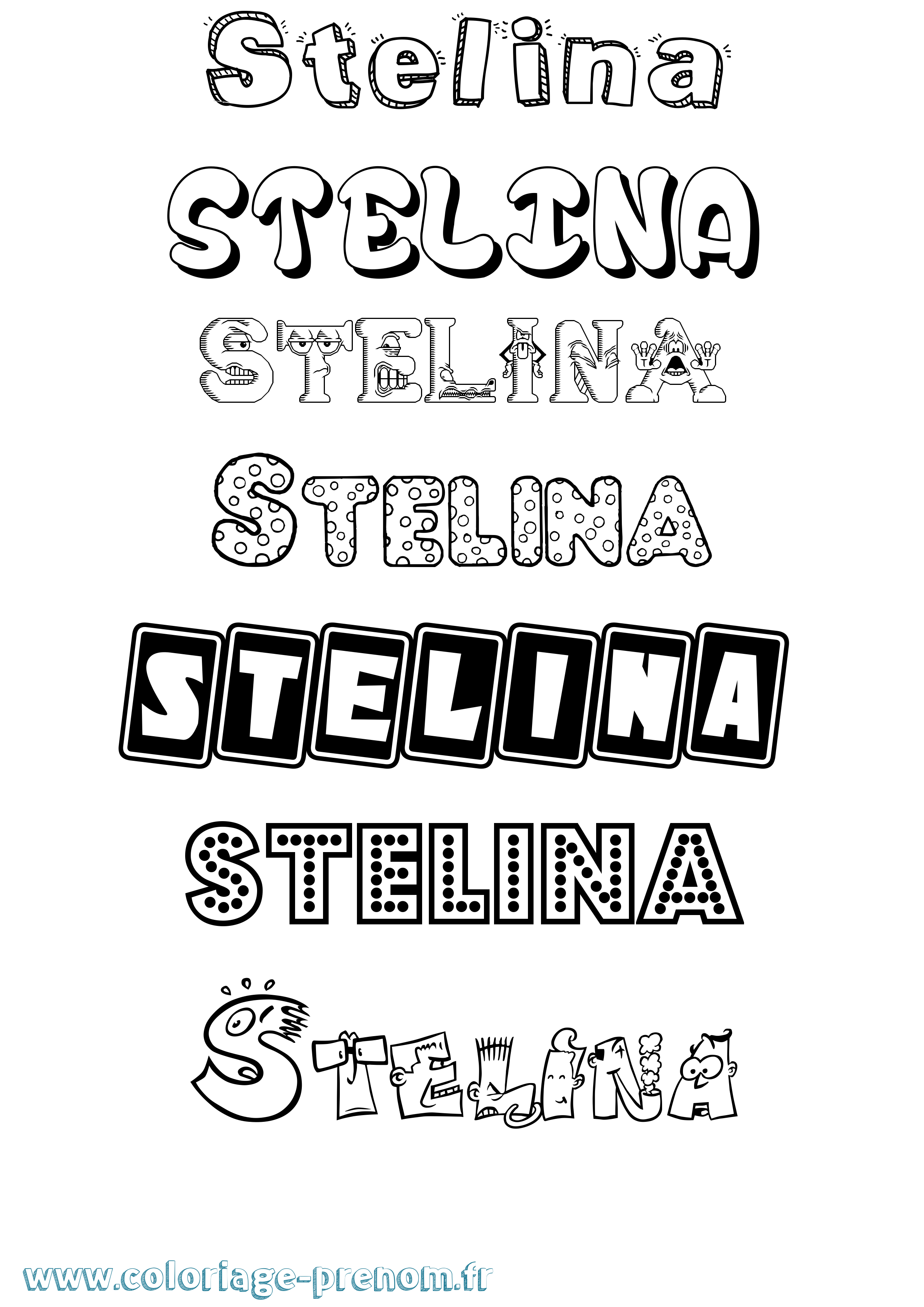 Coloriage Stelina Fun Coloriage prénom Stelina Fun