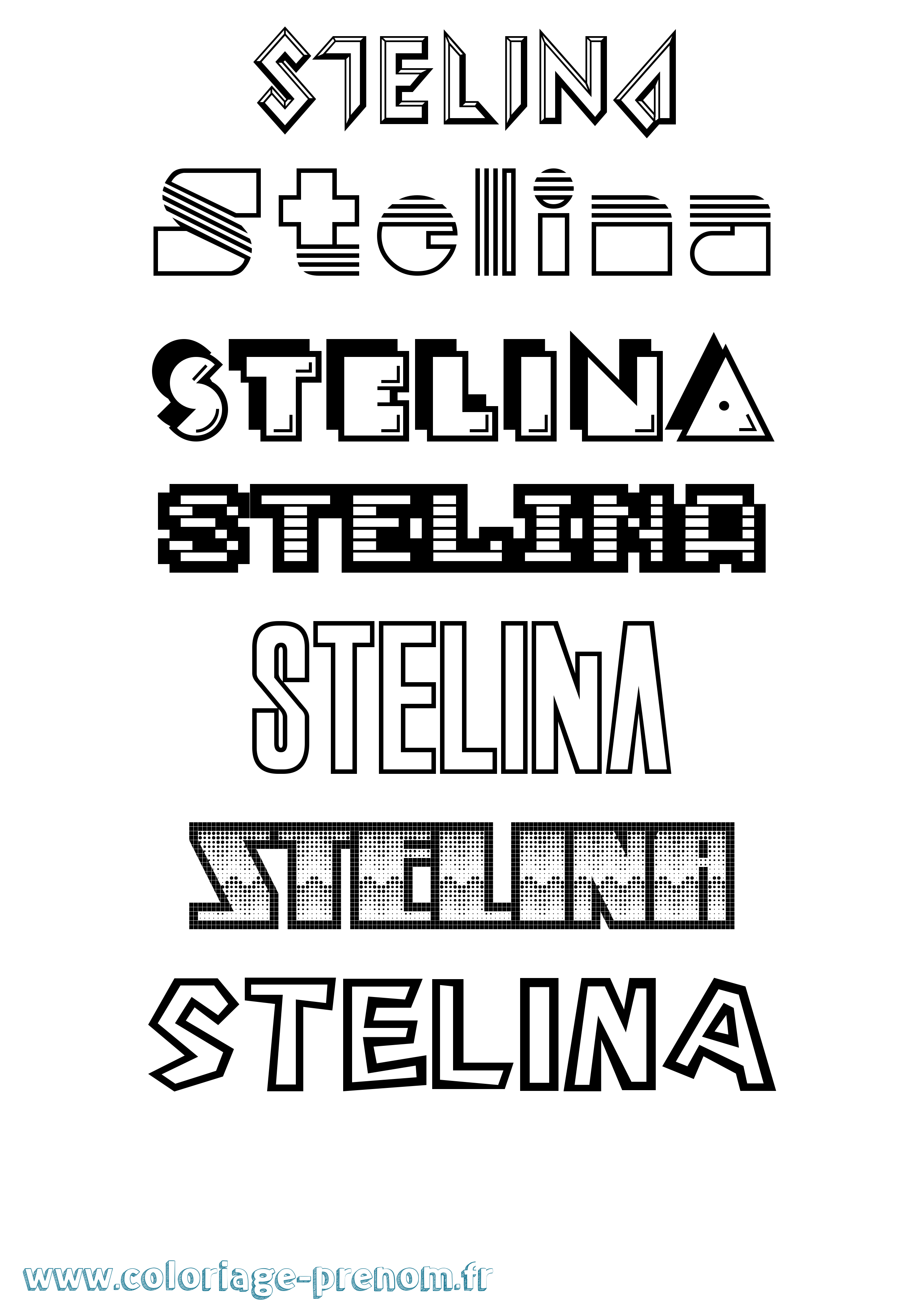 Coloriage Stelina Jeux Vidéos Coloriage prénom Stelina Jeux Vidéos
