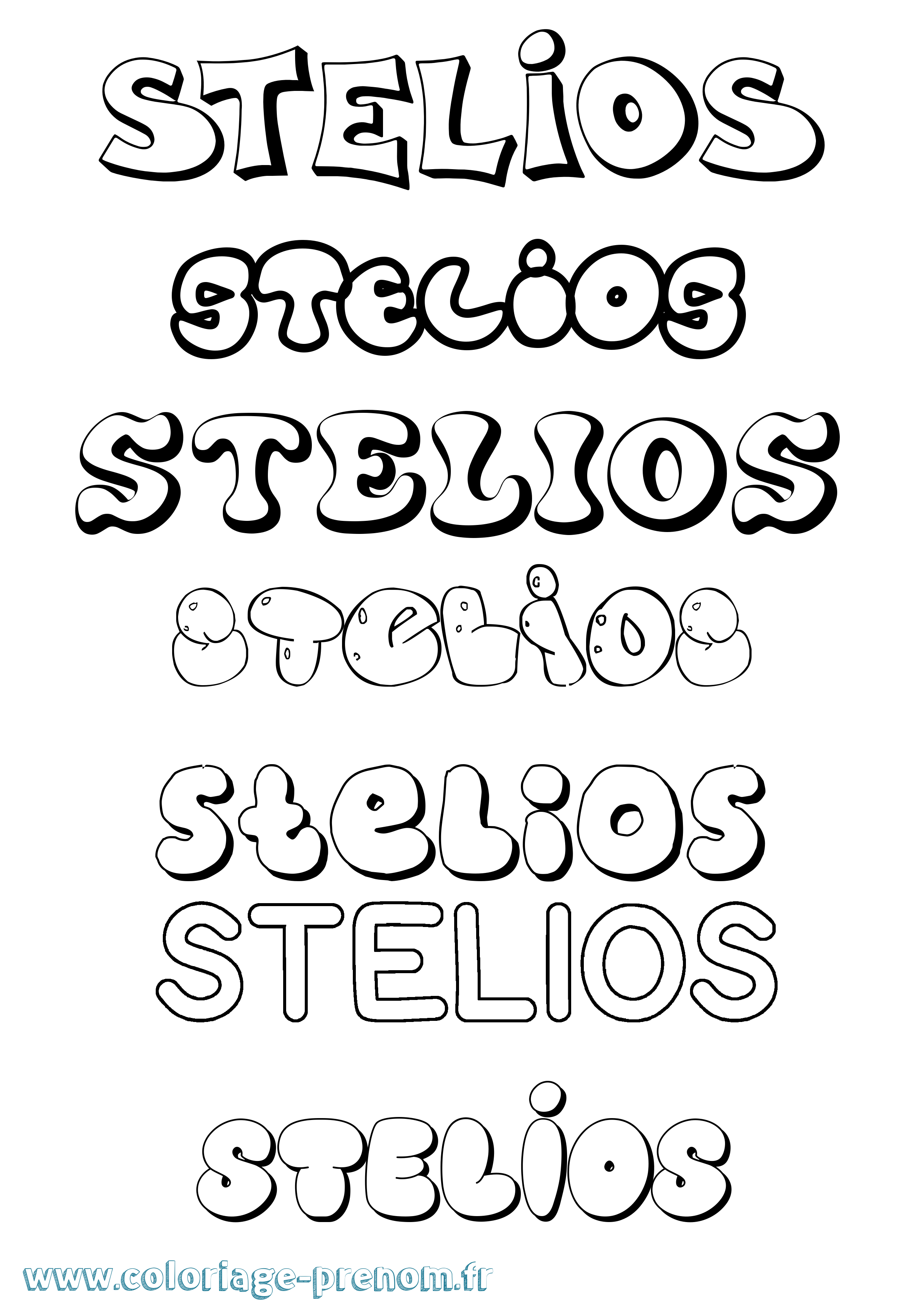 Coloriage Stelios Bubble Coloriage prénom Stelios Bubble