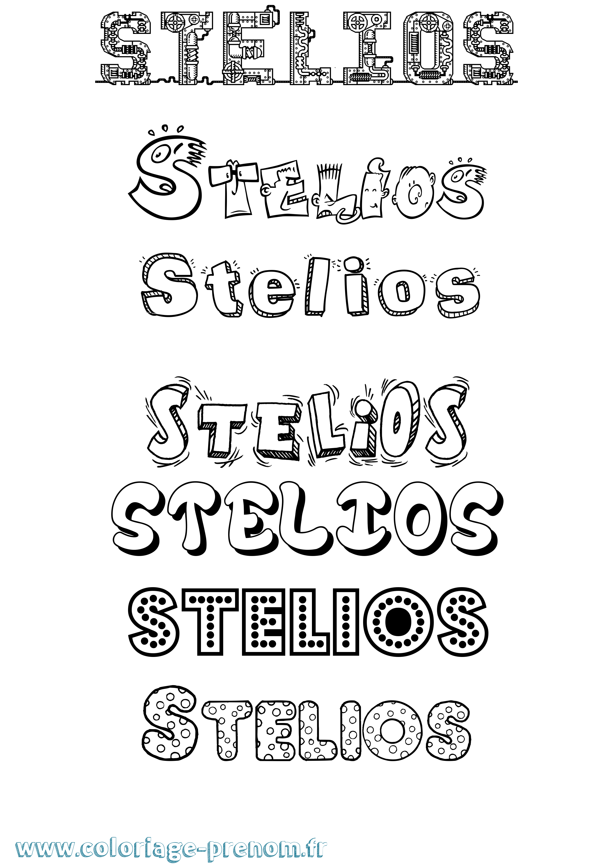 Coloriage Stelios Fun Coloriage prénom Stelios Fun
