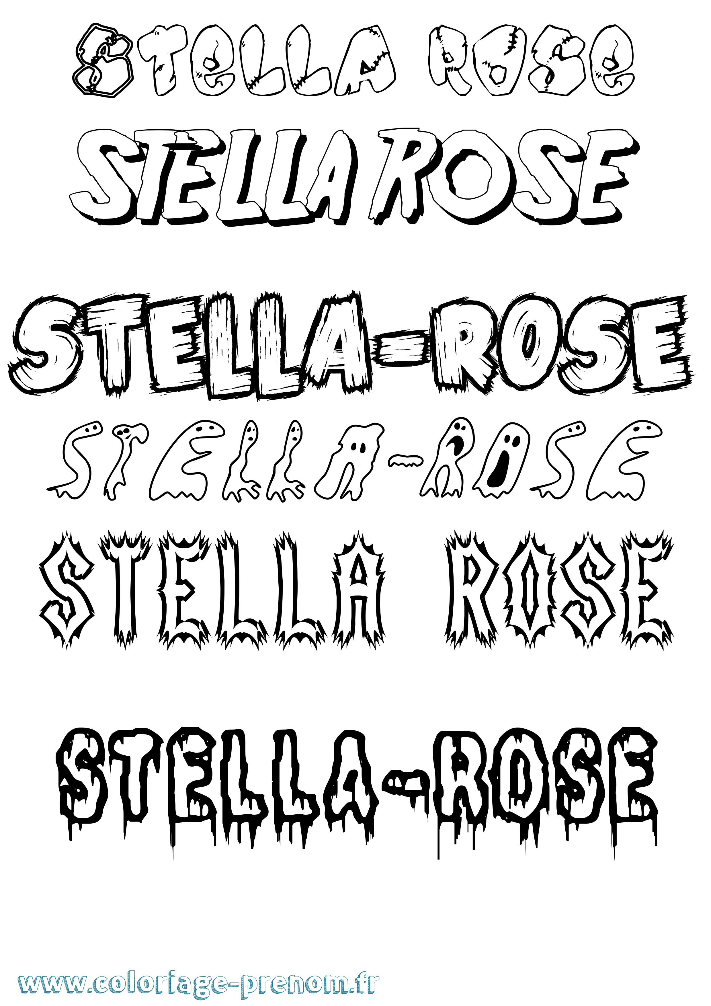 Coloriage Stella-Rose Frisson Coloriage prénom Stella-Rose Frisson