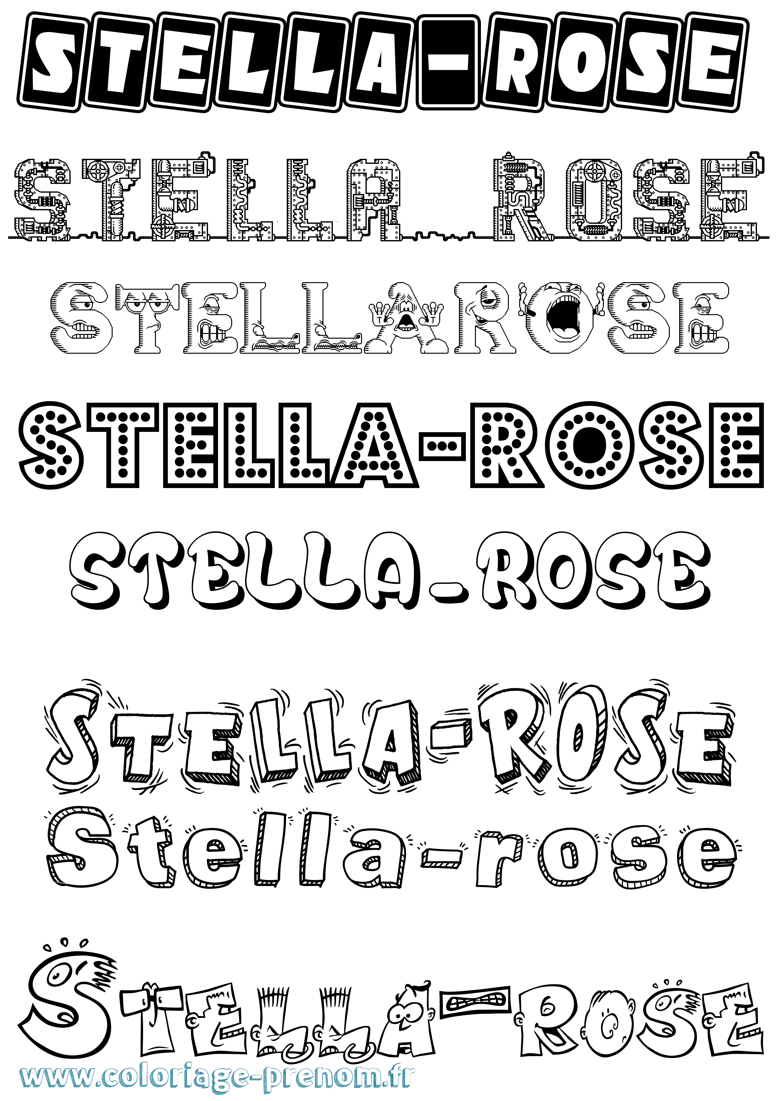 Coloriage Stella-Rose Fun Coloriage prénom Stella-Rose Fun