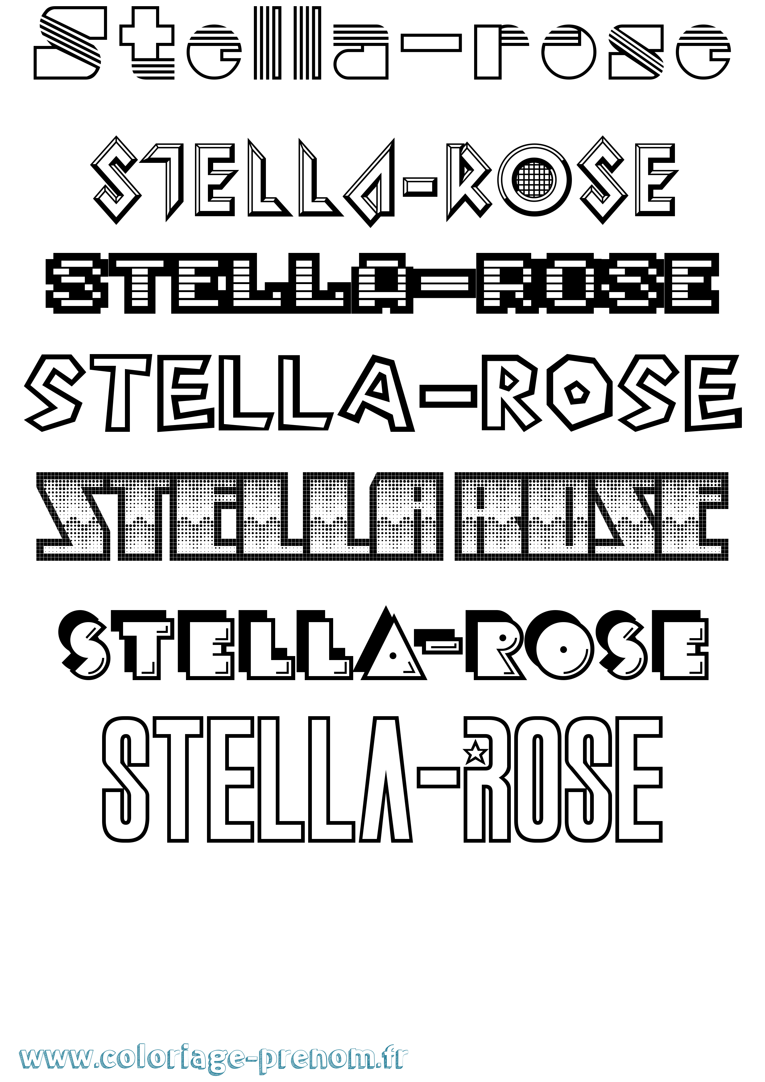 Coloriage Stella-Rose Jeux Vidéos Coloriage prénom Stella-Rose Jeux Vidéos