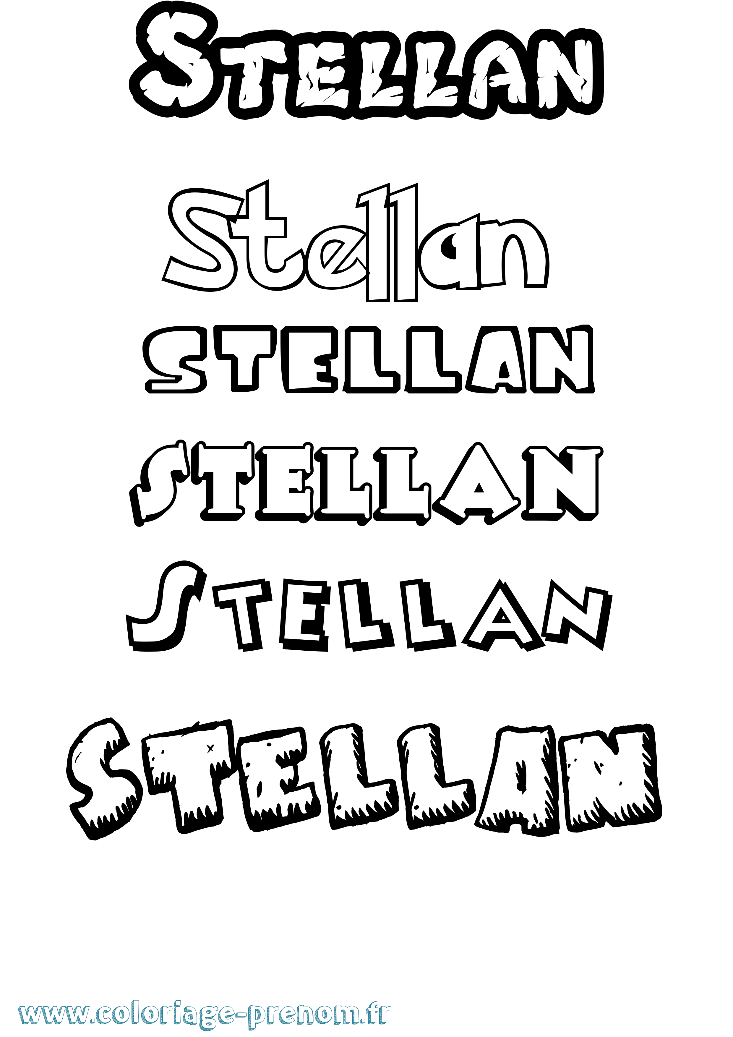 Coloriage Stellan Dessin Animé Coloriage prénom Stellan Dessin Animé