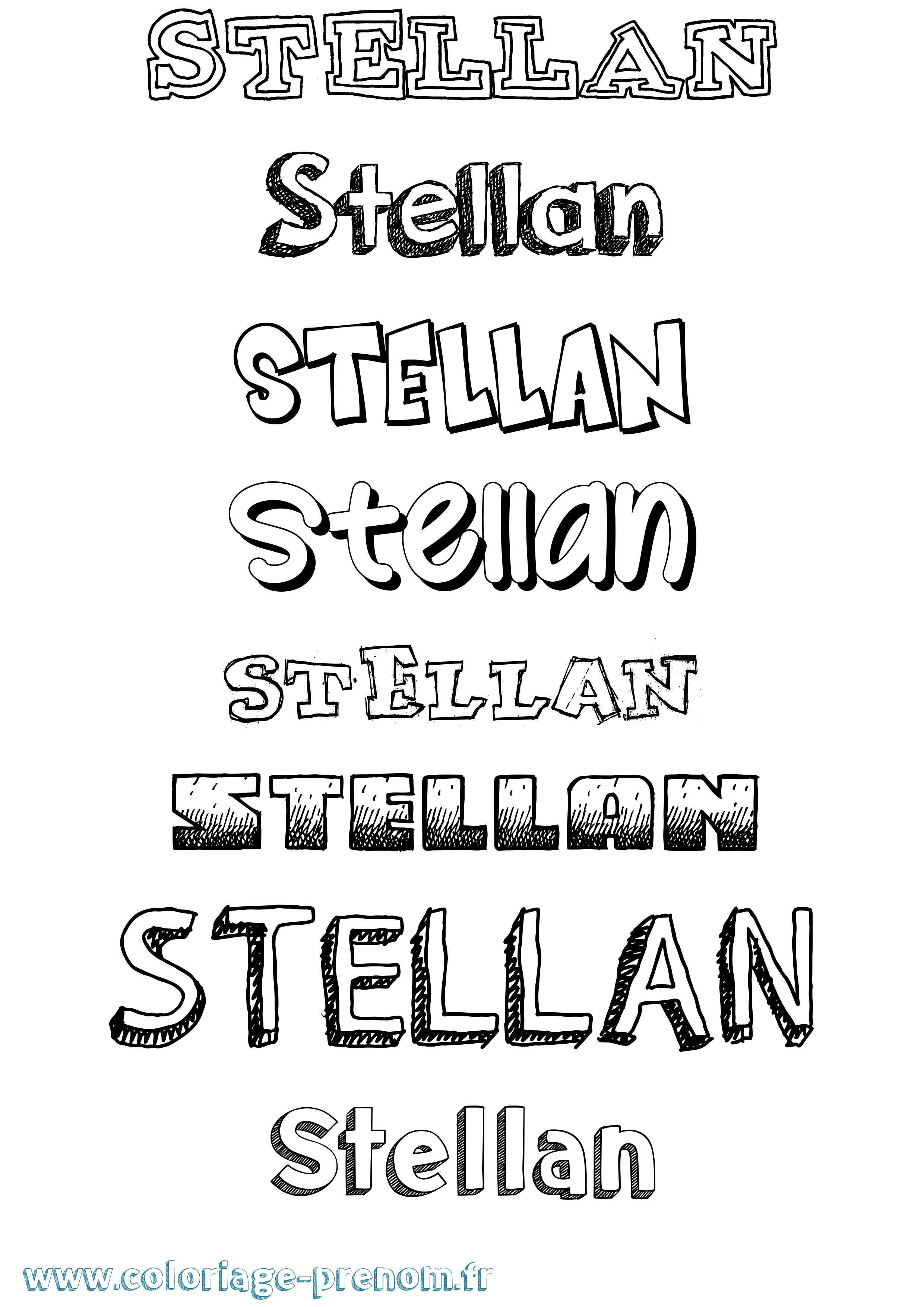 Coloriage Stellan Dessiné Coloriage prénom Stellan Dessiné
