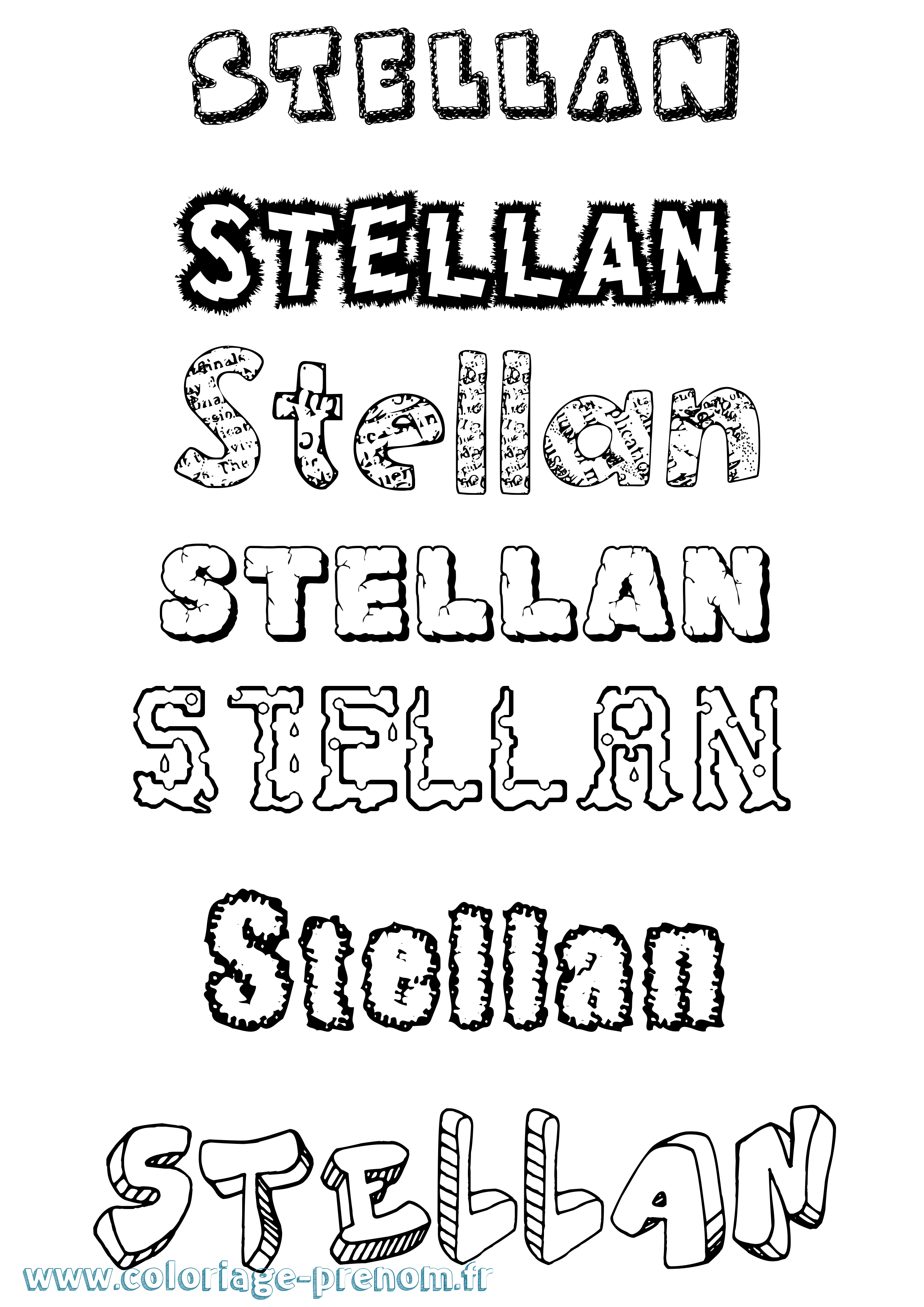 Coloriage Stellan Destructuré Coloriage prénom Stellan Destructuré