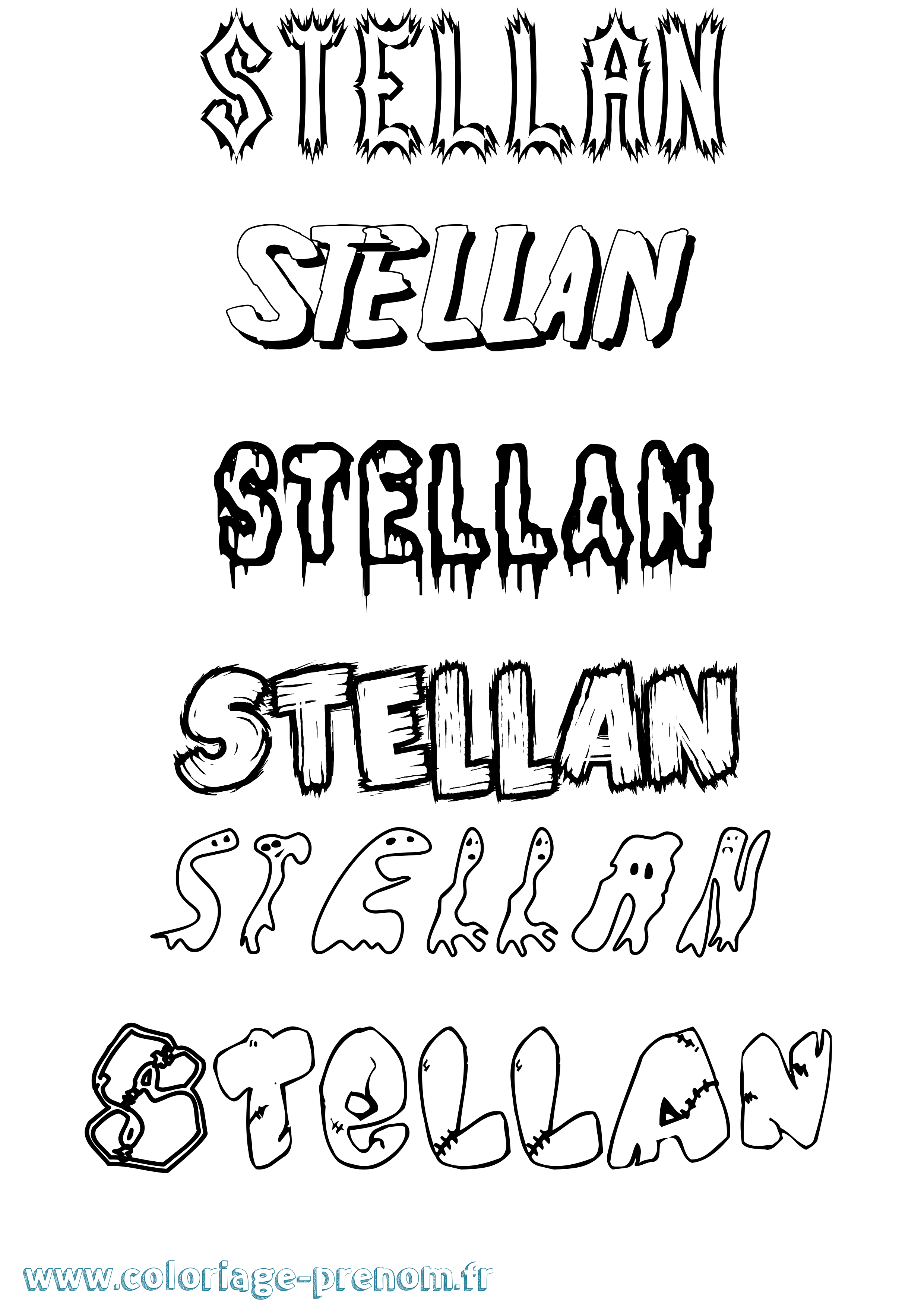 Coloriage Stellan Frisson Coloriage prénom Stellan Frisson