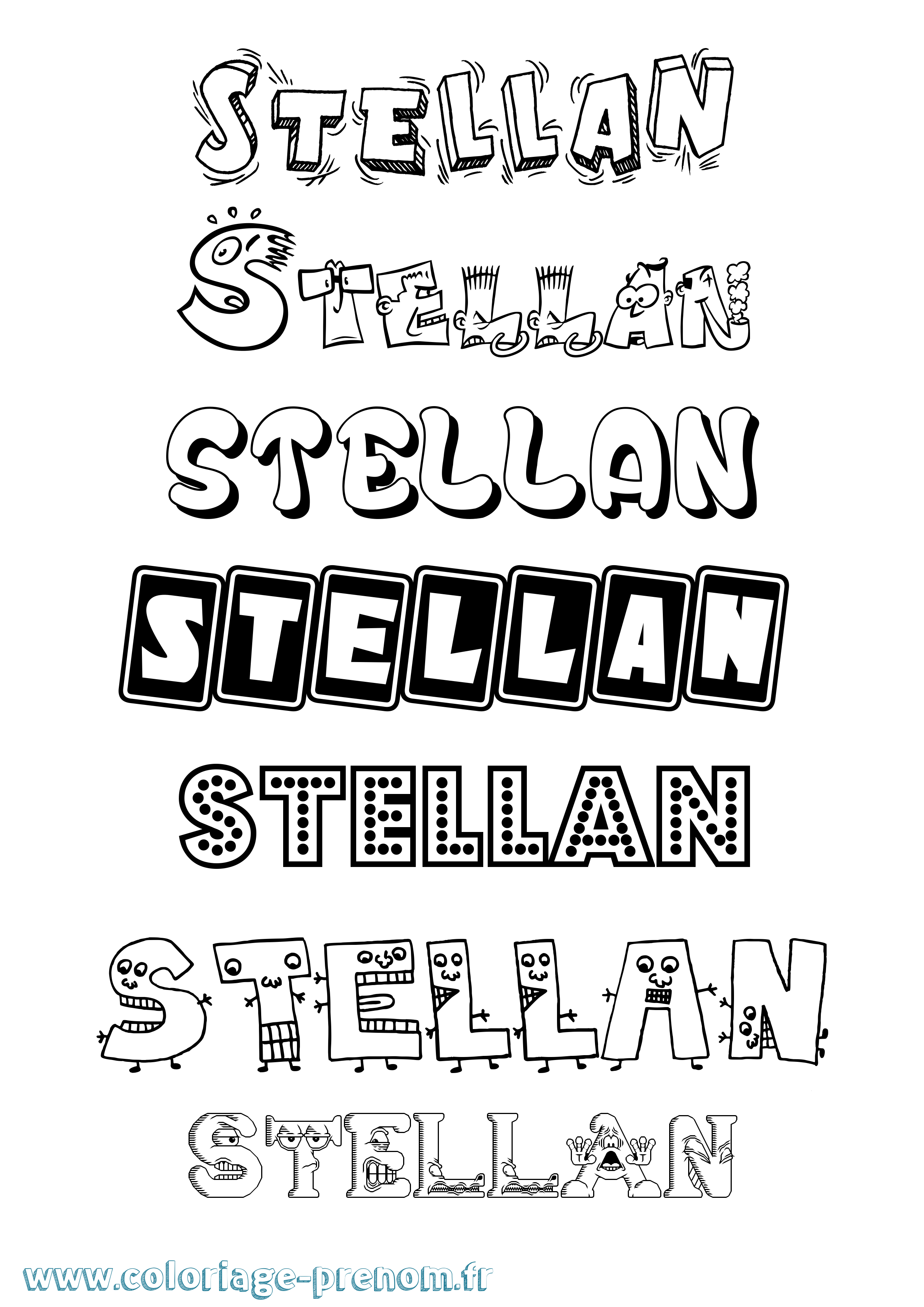 Coloriage Stellan Fun Coloriage prénom Stellan Fun