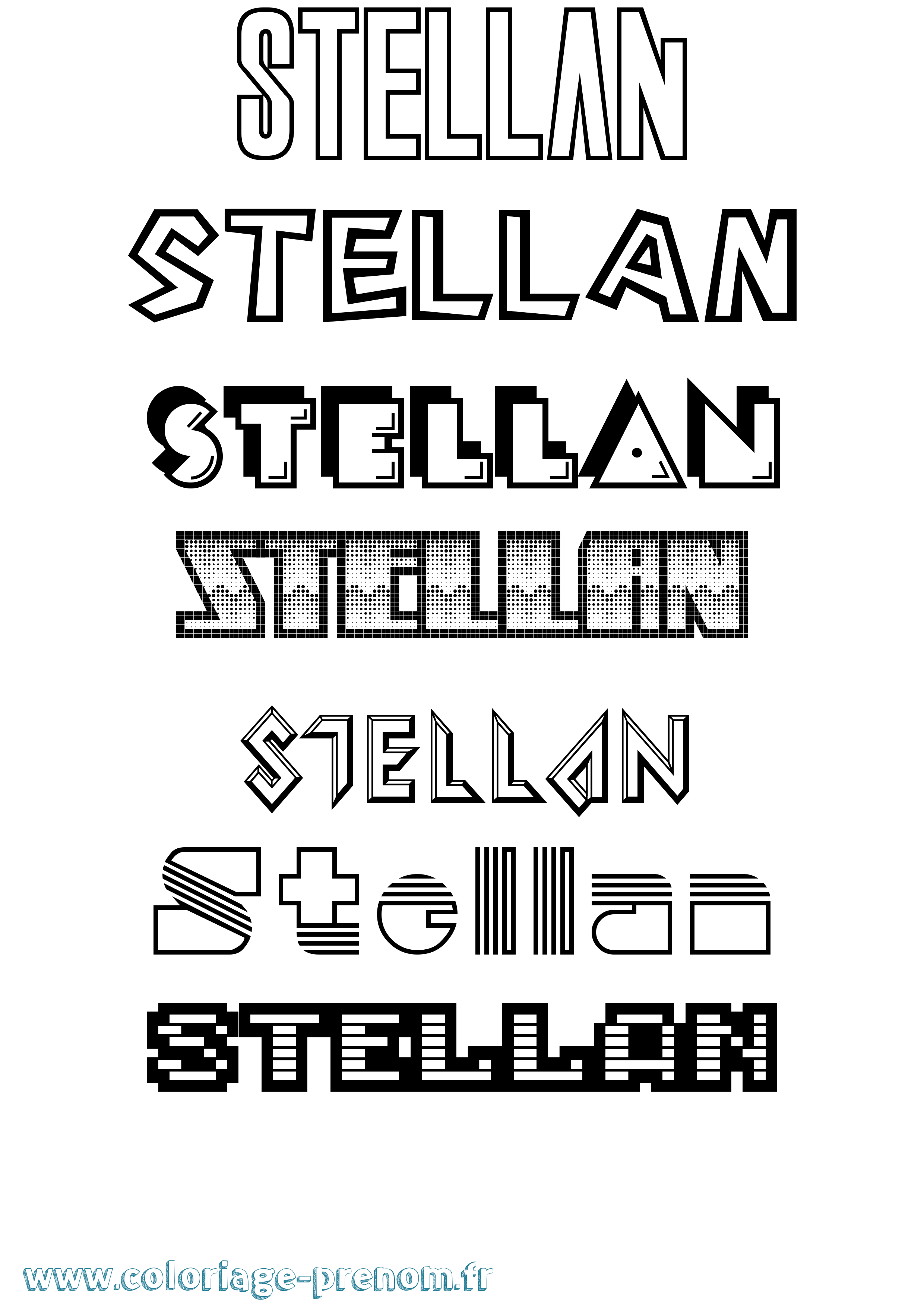 Coloriage Stellan Jeux Vidéos Coloriage prénom Stellan Jeux Vidéos