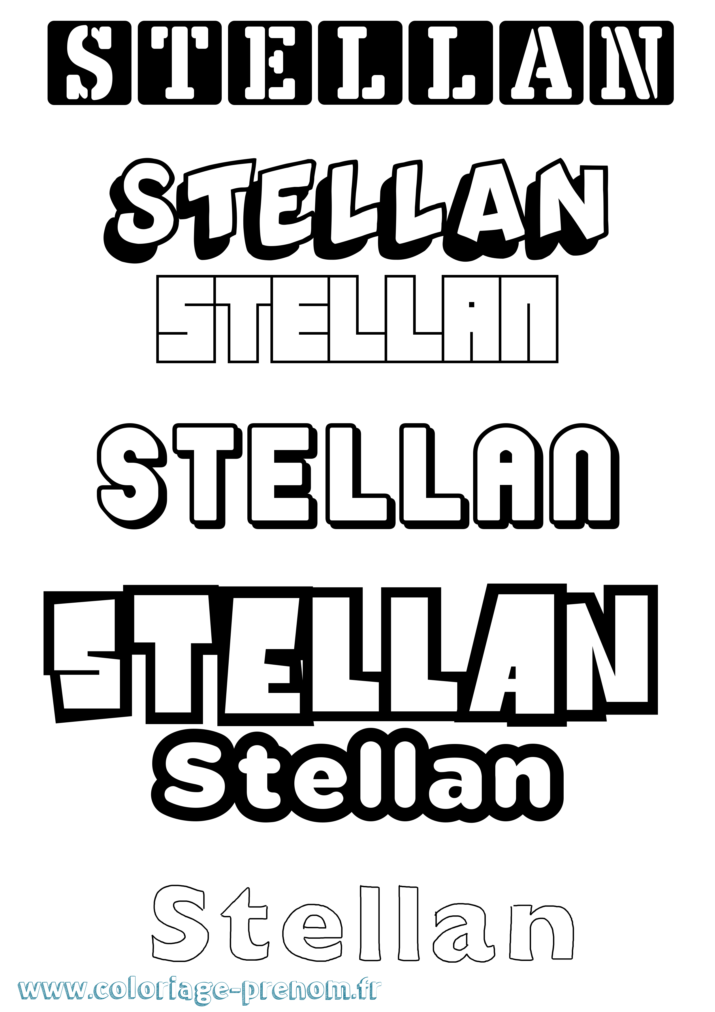 Coloriage Stellan Simple Coloriage prénom Stellan Simple