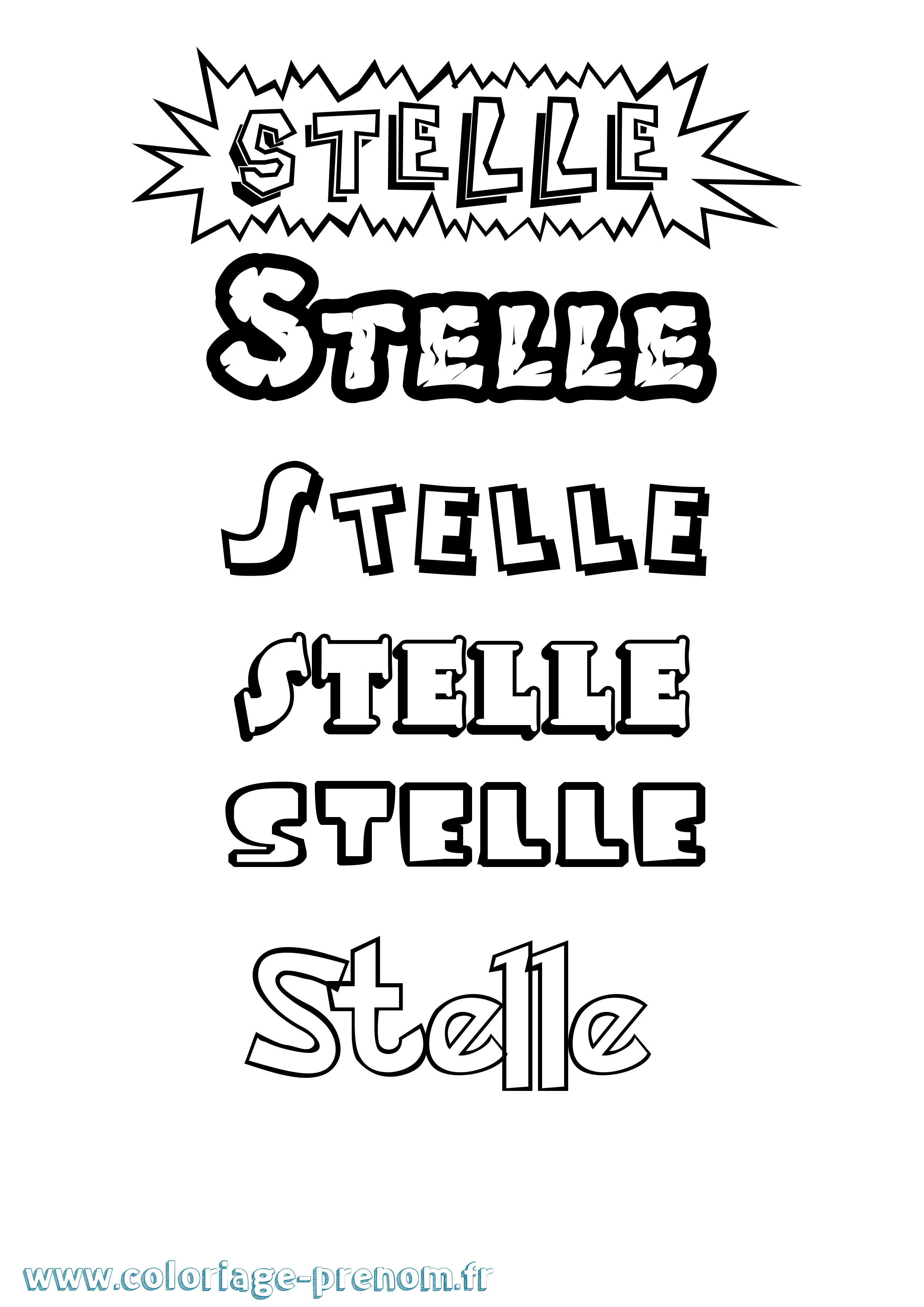 Coloriage Stelle Dessin Animé Coloriage prénom Stelle Dessin Animé