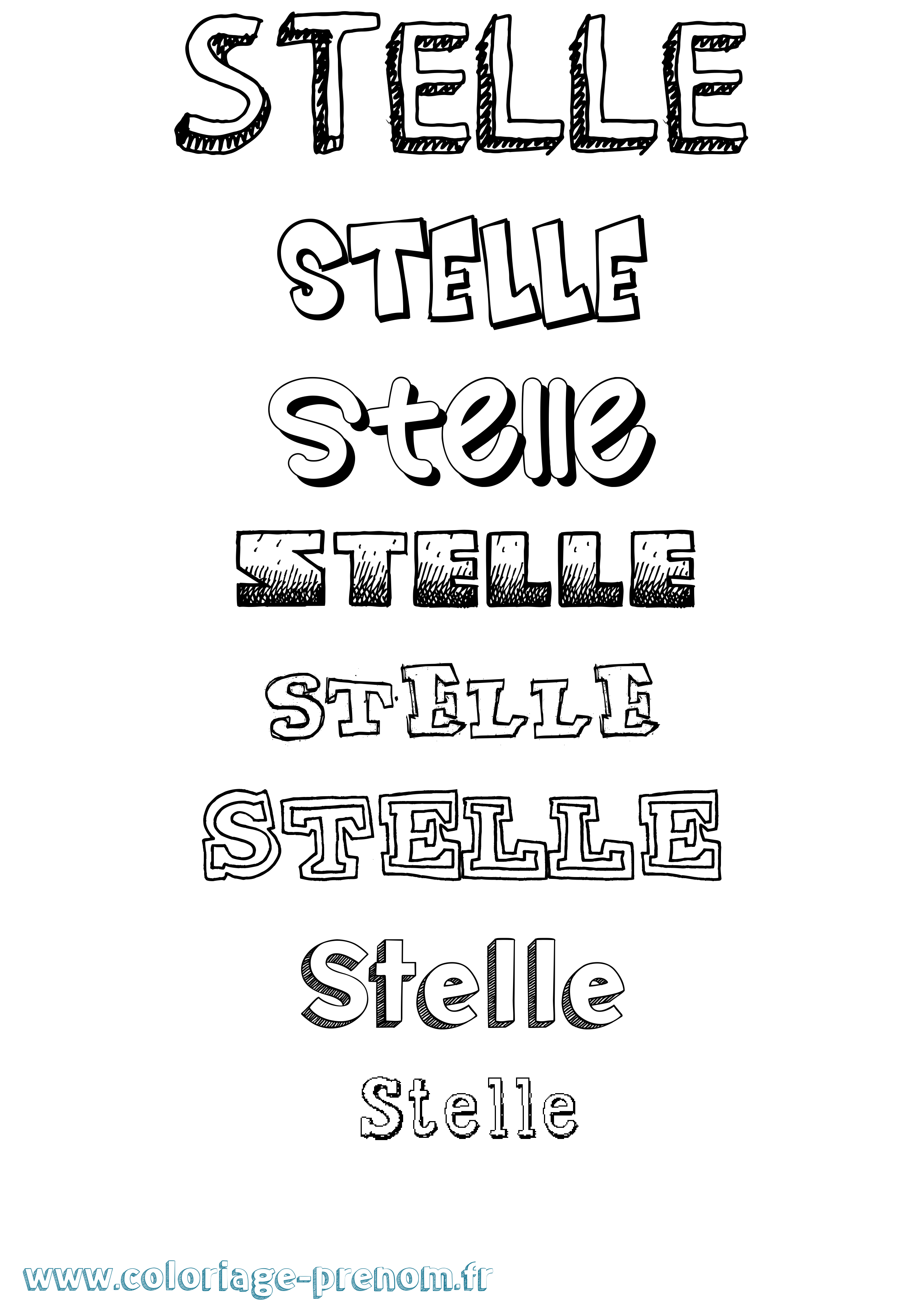 Coloriage Stelle Dessiné Coloriage prénom Stelle Dessiné