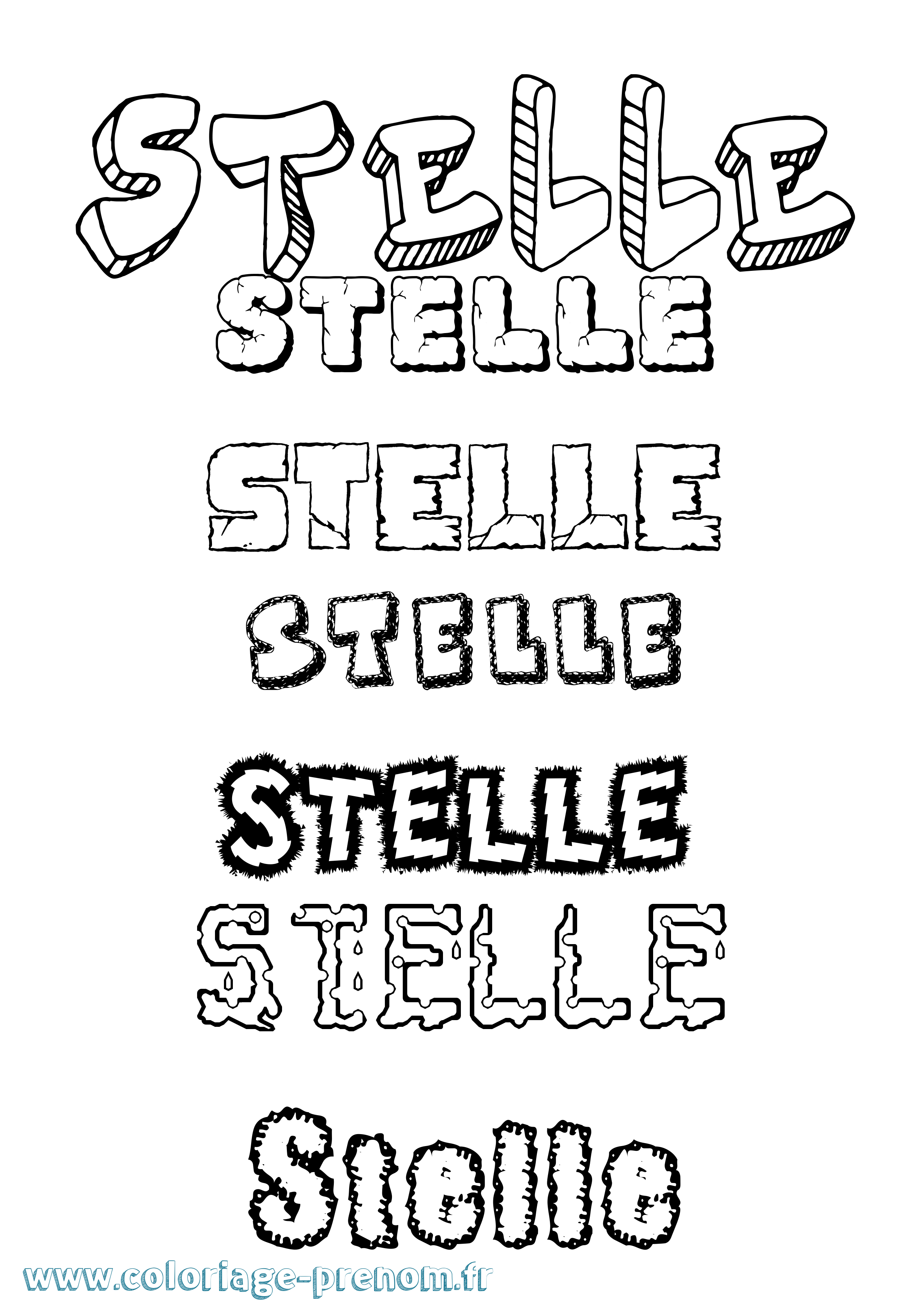 Coloriage Stelle Destructuré Coloriage prénom Stelle Destructuré