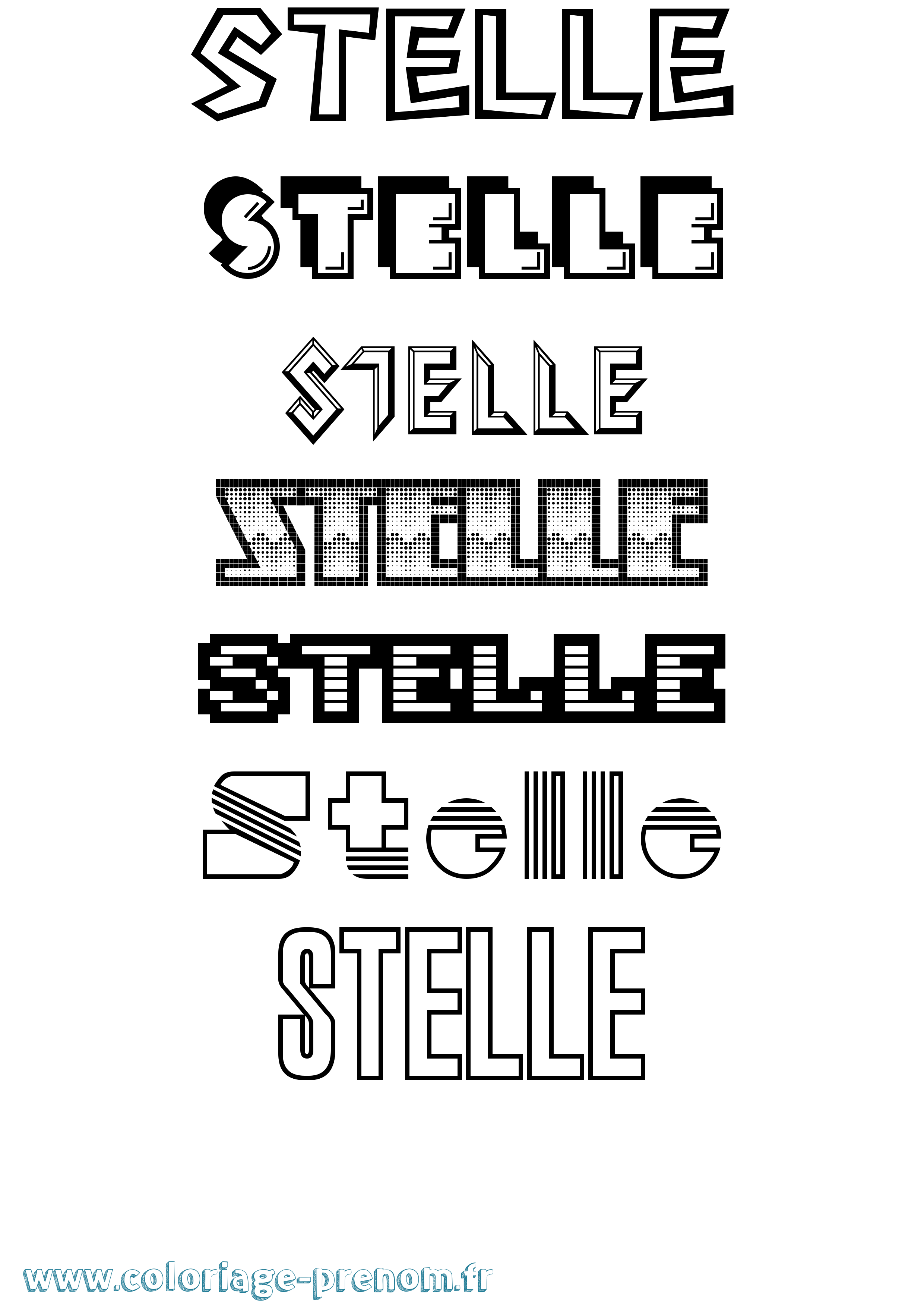 Coloriage Stelle Jeux Vidéos Coloriage prénom Stelle Jeux Vidéos