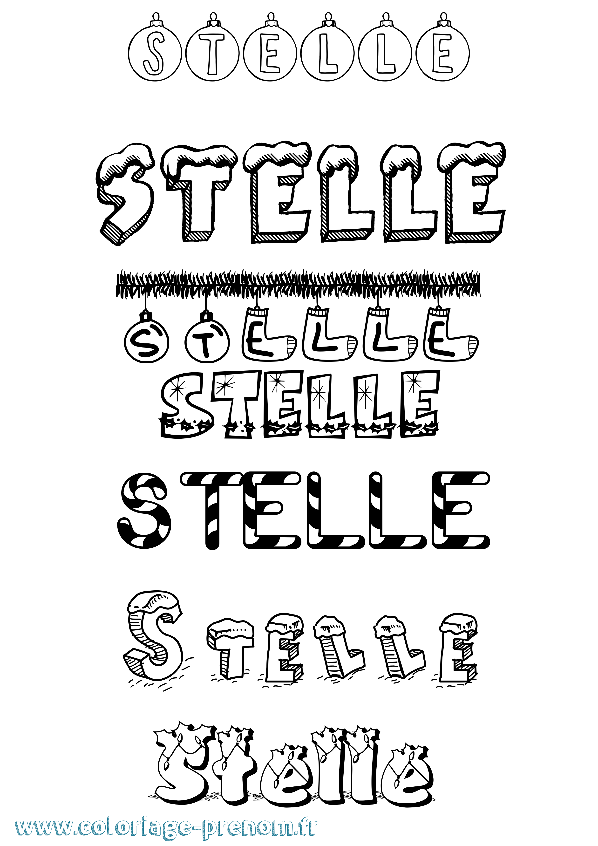 Coloriage Stelle Noël Coloriage prénom Stelle Noël