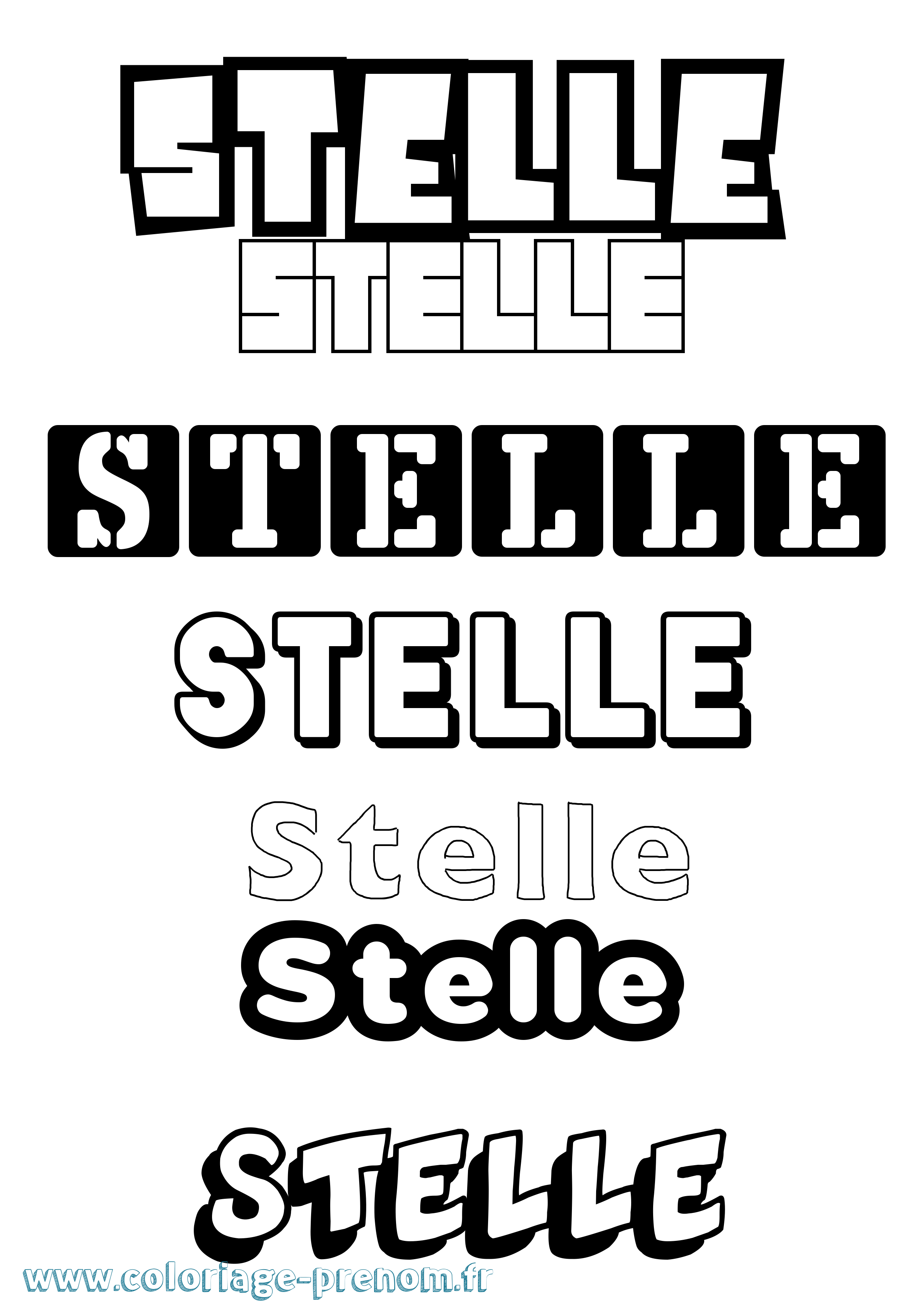 Coloriage Stelle Simple Coloriage prénom Stelle Simple