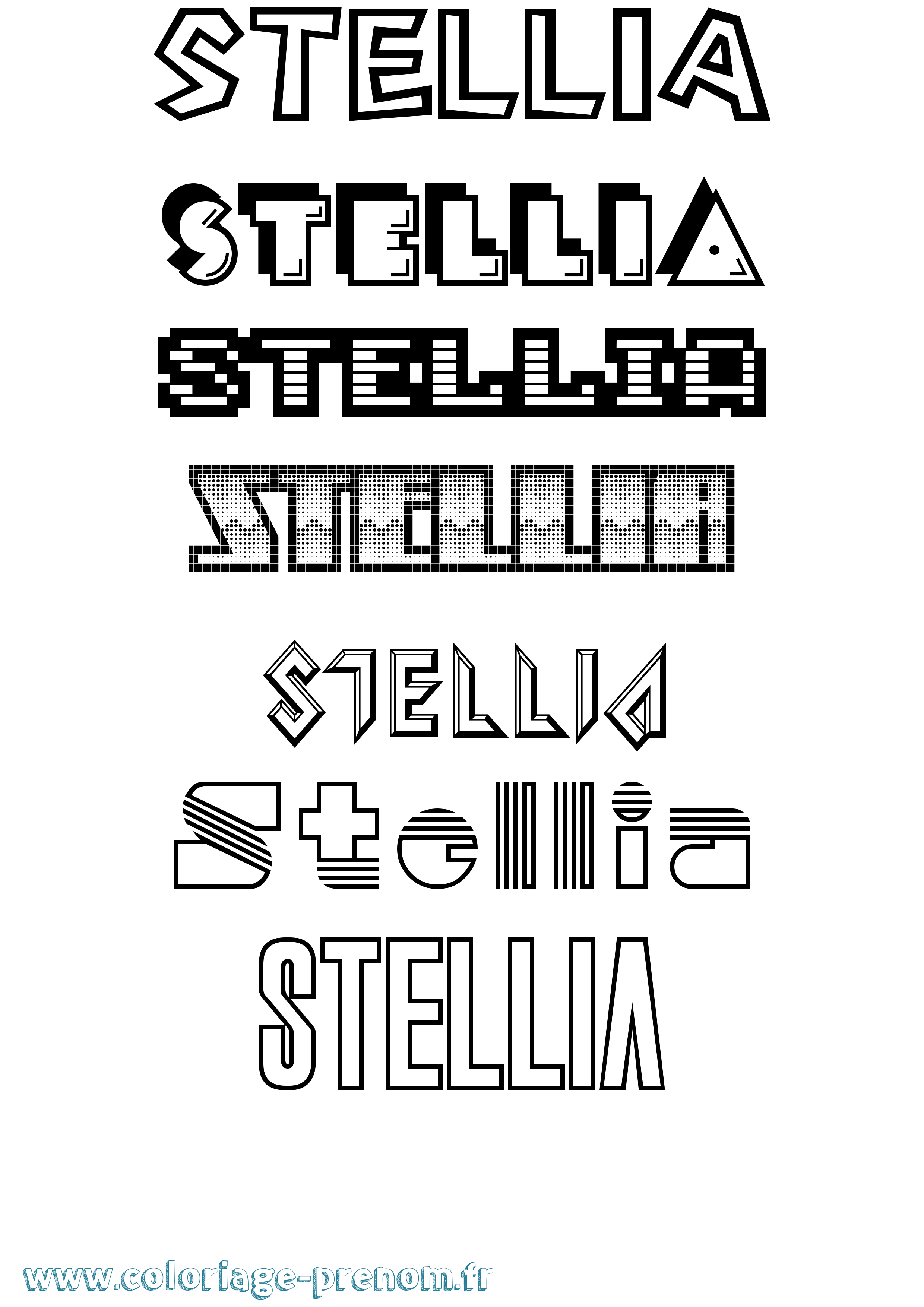 Coloriage Stellia Jeux Vidéos Coloriage prénom Stellia Jeux Vidéos